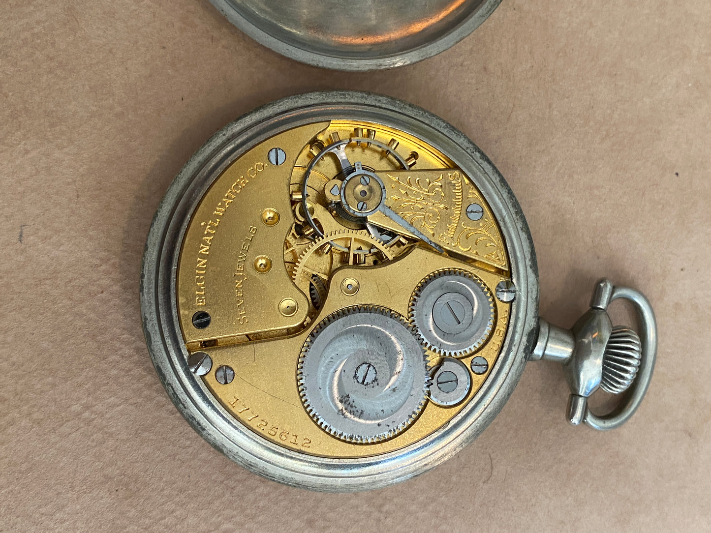 1914 Elgin National Silverode Pocket Watch Grade 293 7j 16s