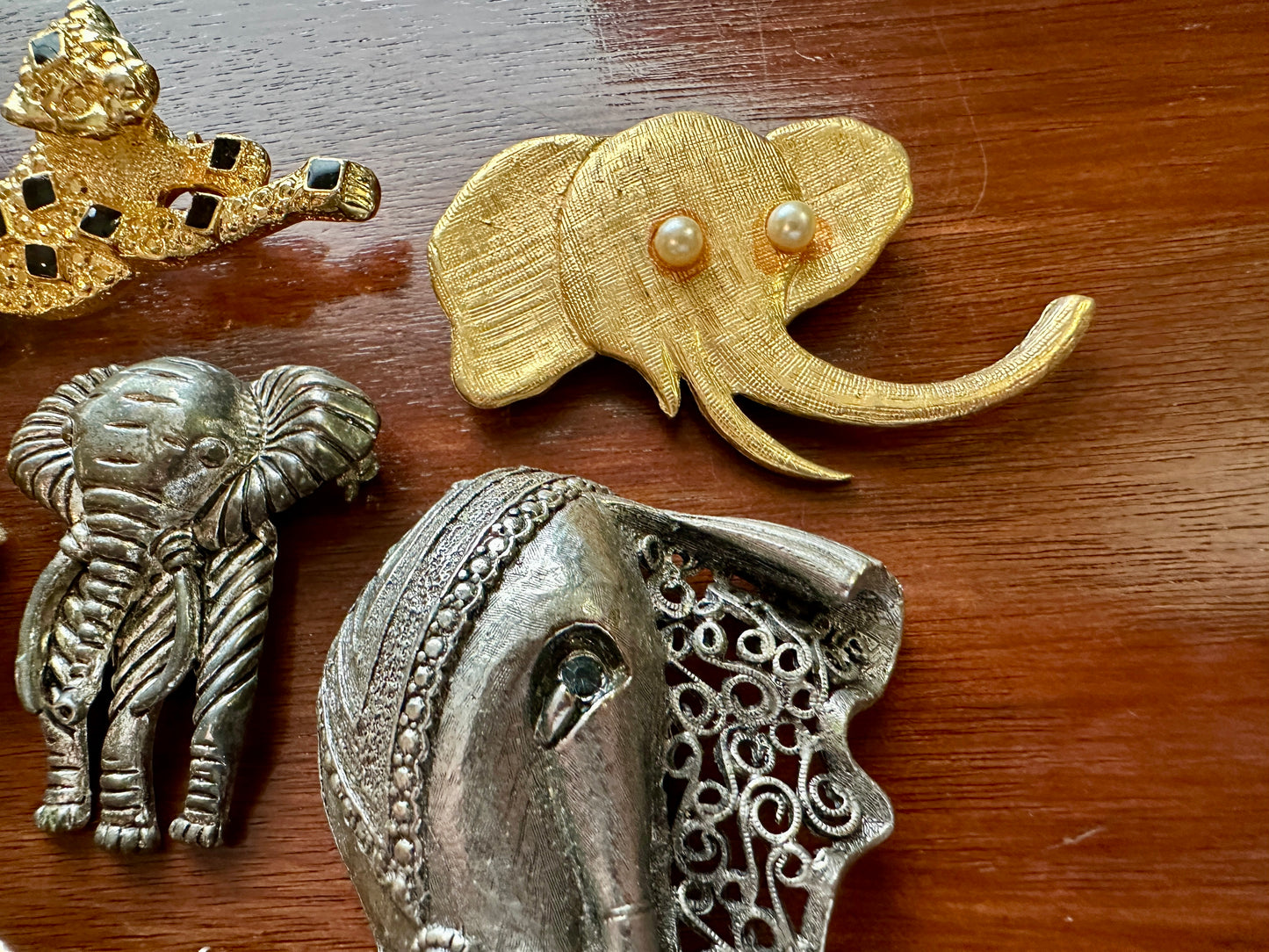 Vintage to Now Safari Jungle Theme Animal Brooch Pin Lot Elephant Some Signed