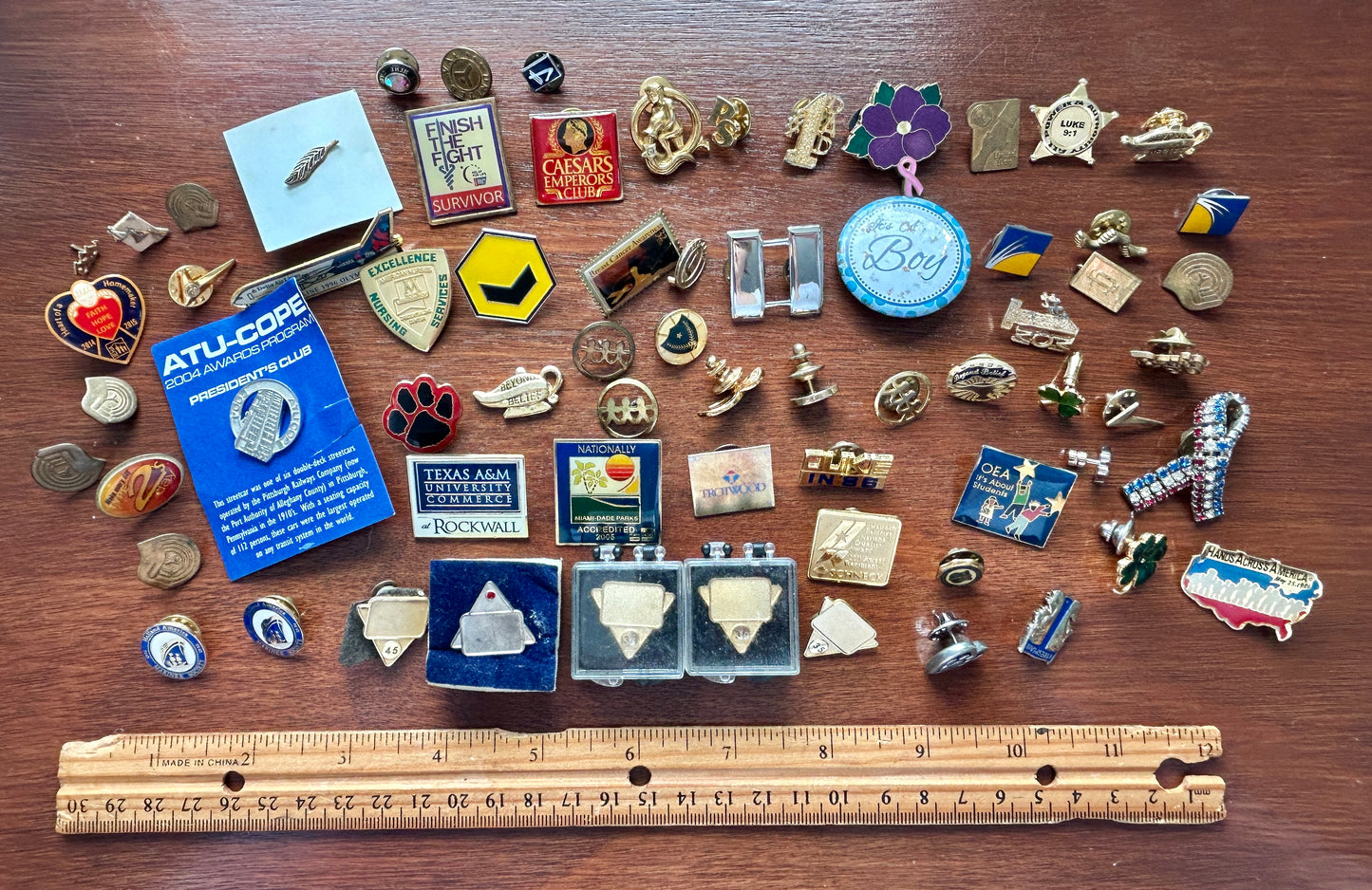 Vintage to Now Lapel Pin Pinbacks Lot Employee Service Organization Advertising