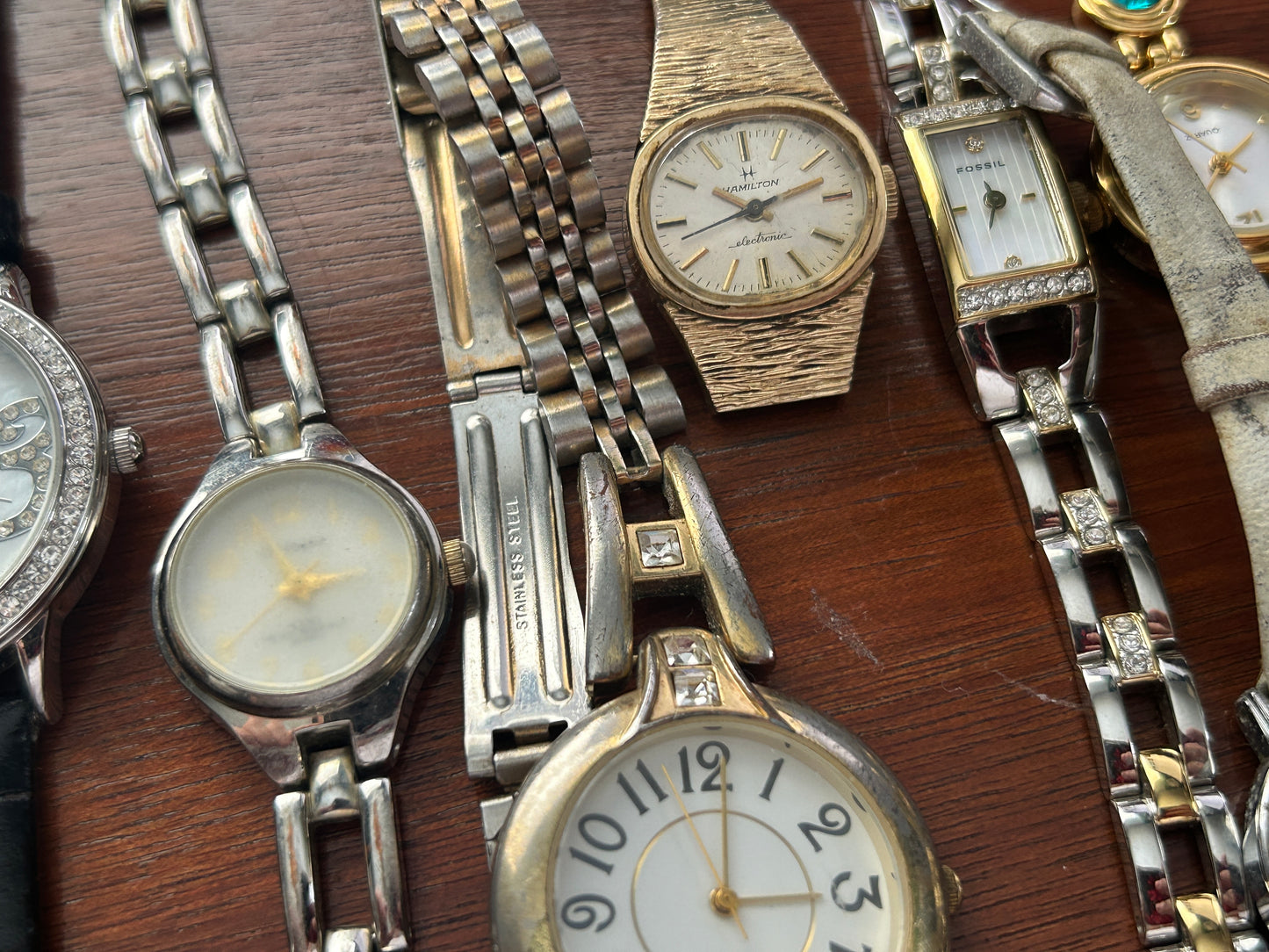 Vintage to Now Womens Watch Wristwatch Lot Timex Fossil Westclox Rhinestone