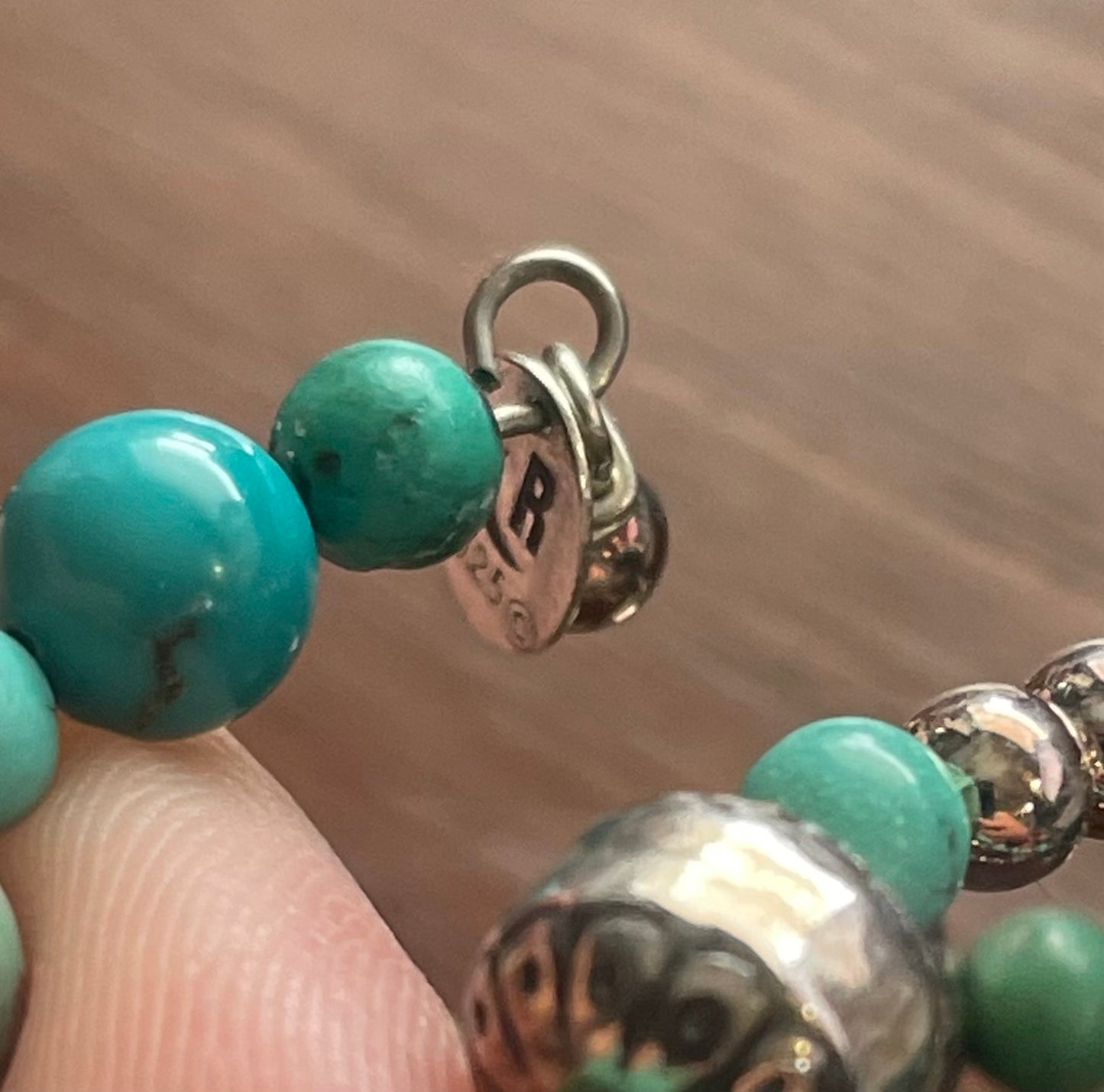 Vintage Carolyn Pollack Turquoise Wrap Coil Bracelet Beaded Sterling Silver