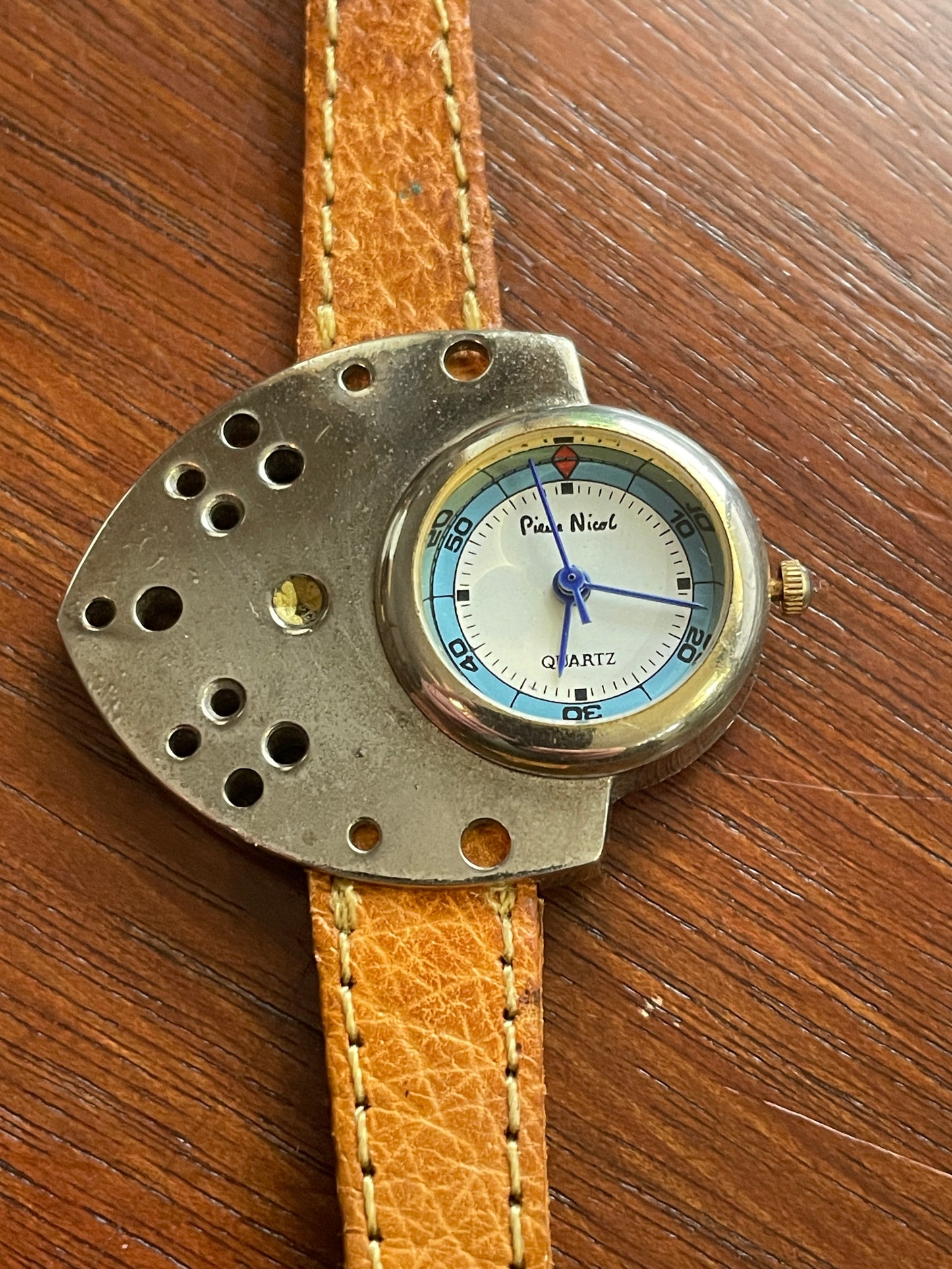 Vintage Piere Nicol Watch Genuine Pigskin Made in Hong Kong