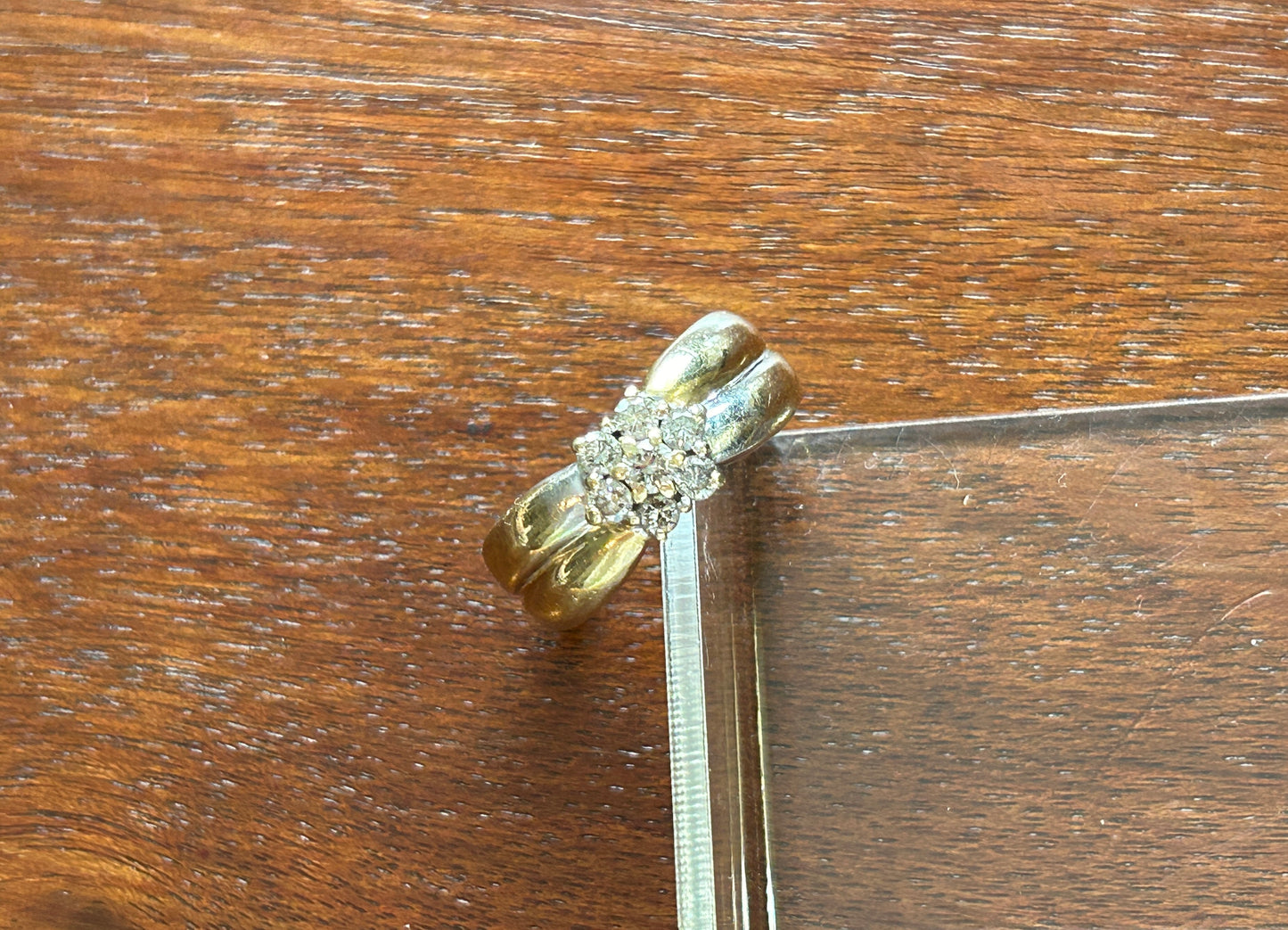 Vintage Signed FTH 14k Yellow Gold .50ctw Diamond Cluster Ring Sz 6.75