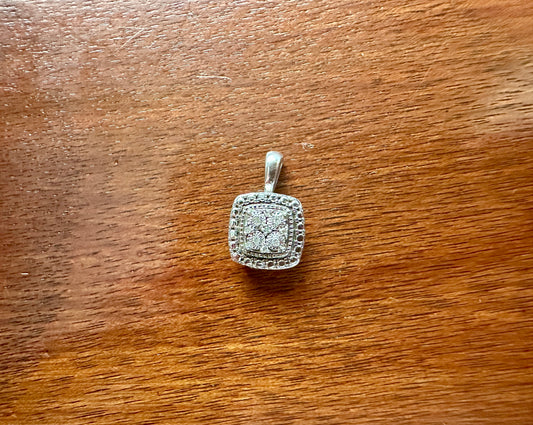 Signed Designer JTW Sterling Silver 925 Diamond Accent Necklace Pendant