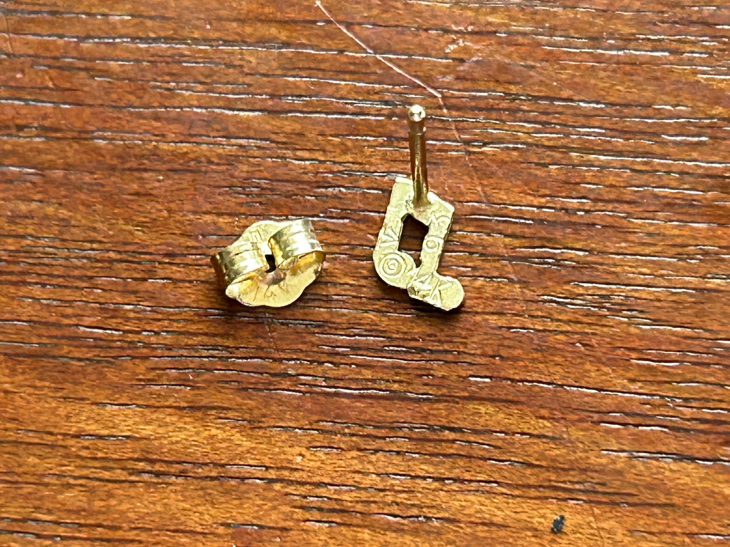 14k Yellow Gold SINGLE Music Note Stud Pierced Earring