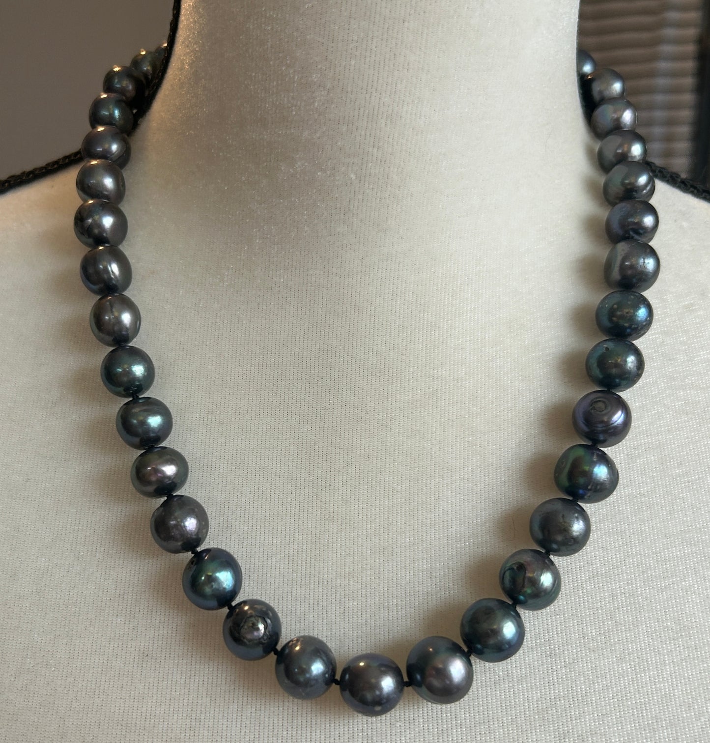 Cultured Black Pearl 11.5mm Single Strand Necklace 22" Long