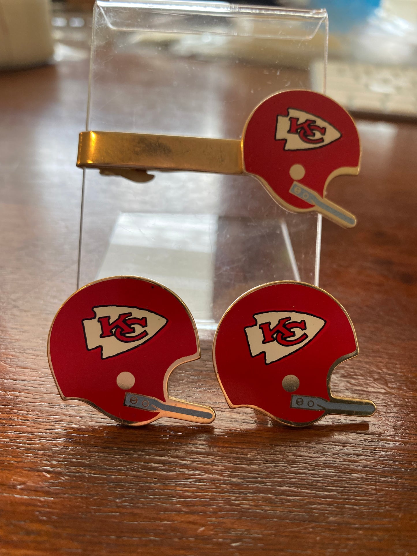 Kansas City Chiefs Tie Clip Cuff Links Set ok