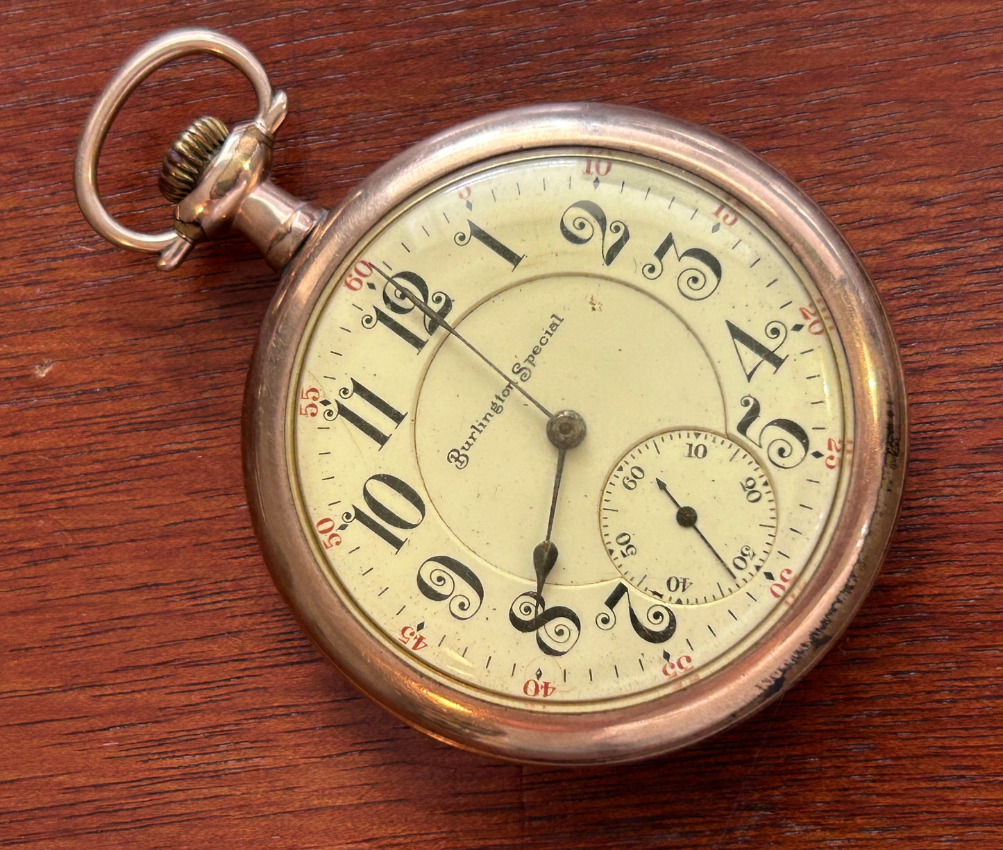 1909 Antique Burlington Special Grade 185 19j 16s Pocket Watch 3 Finger