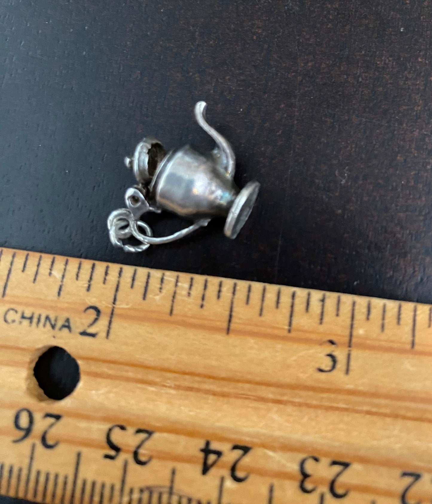 Sterling Silver 925 Teapot Coffee Pot Charm Lid Opens