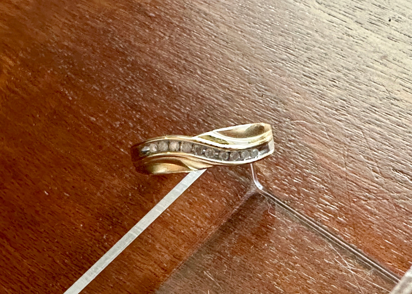 Vintage Mens 10k Yellow Gold Channel Set Diamond Band Ring Sz 13.75