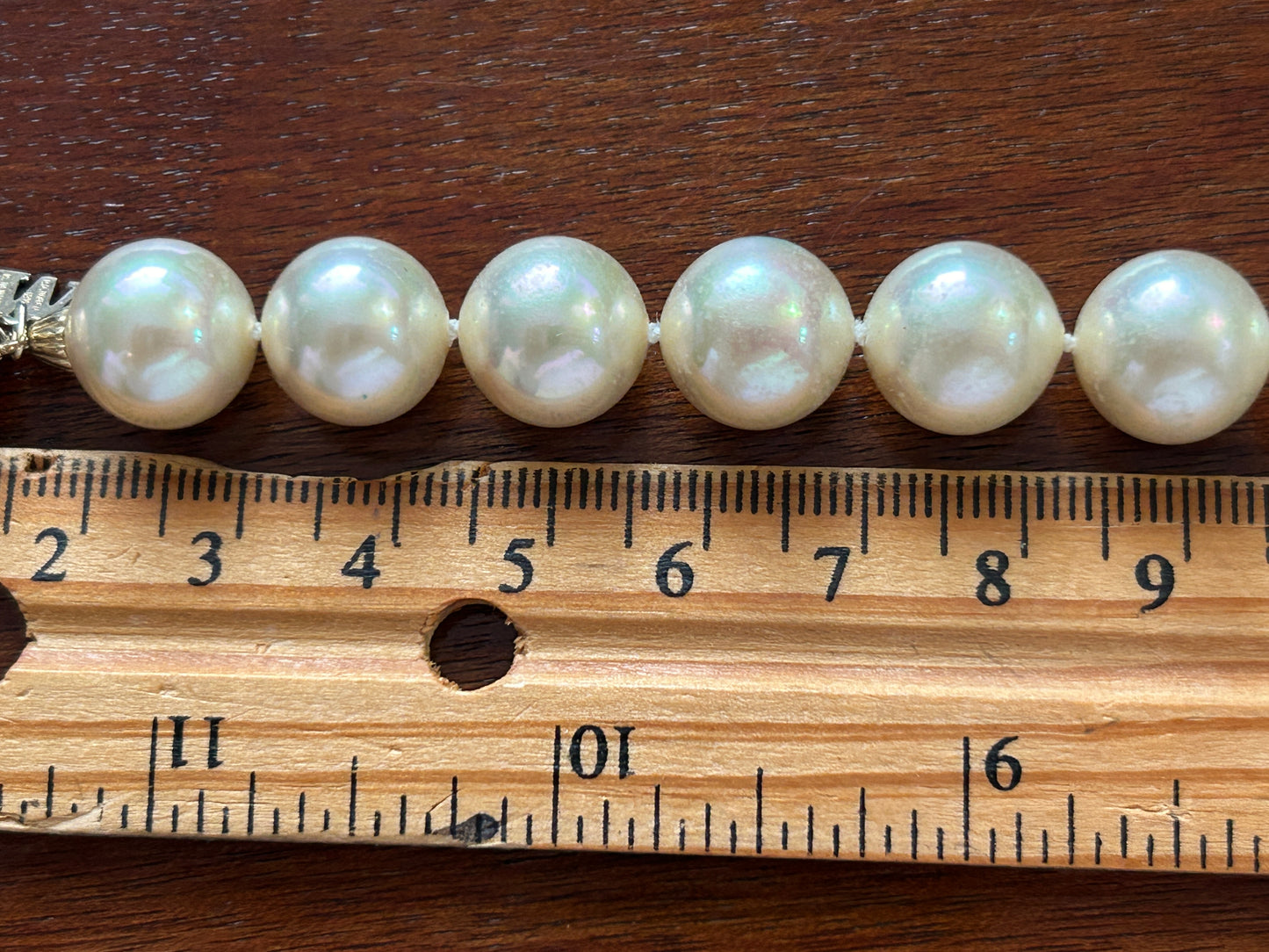 Vintage Majorica 12mm Faux Pearl Gold Vermeil Sterling Silver Necklace 20" Long