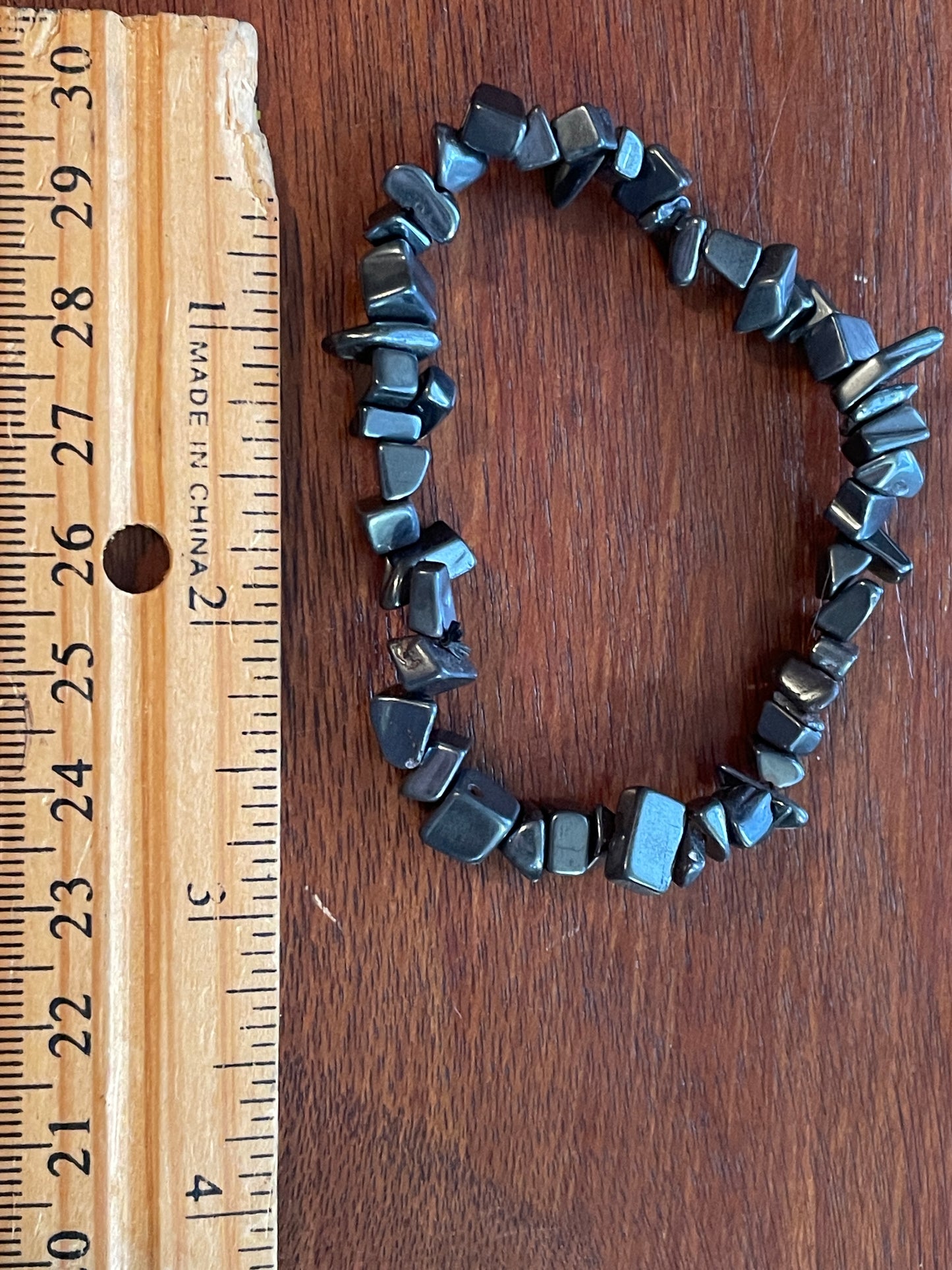 Vintage Hematite Chip Bracelet Stretch