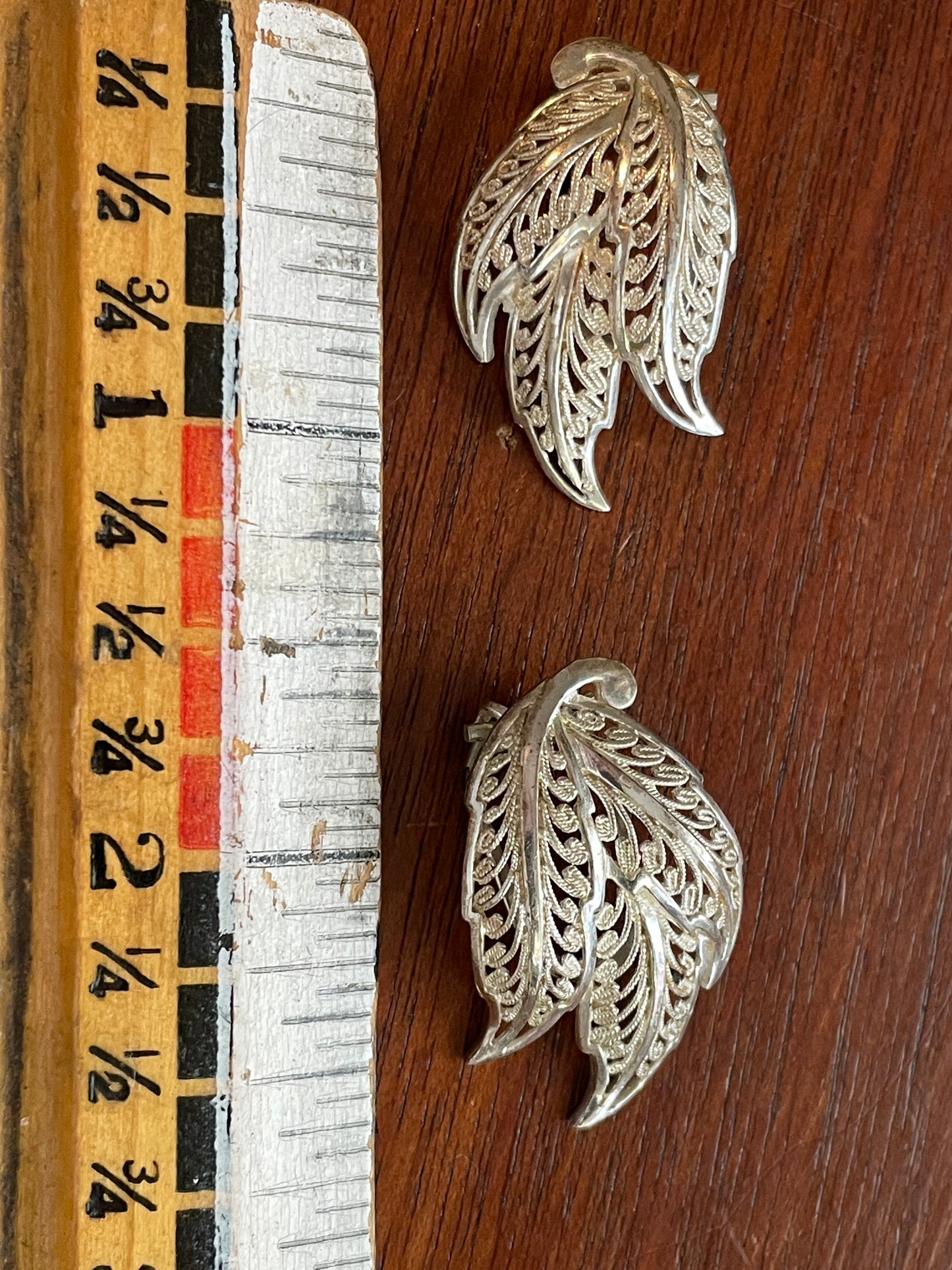 Vintage Sterling Silver 925 Clip On Earrings Wings Marked Germany