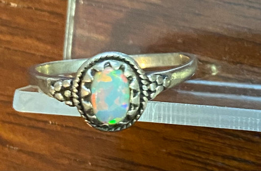 Sterling Silver 925 Opal Ring Sz 4