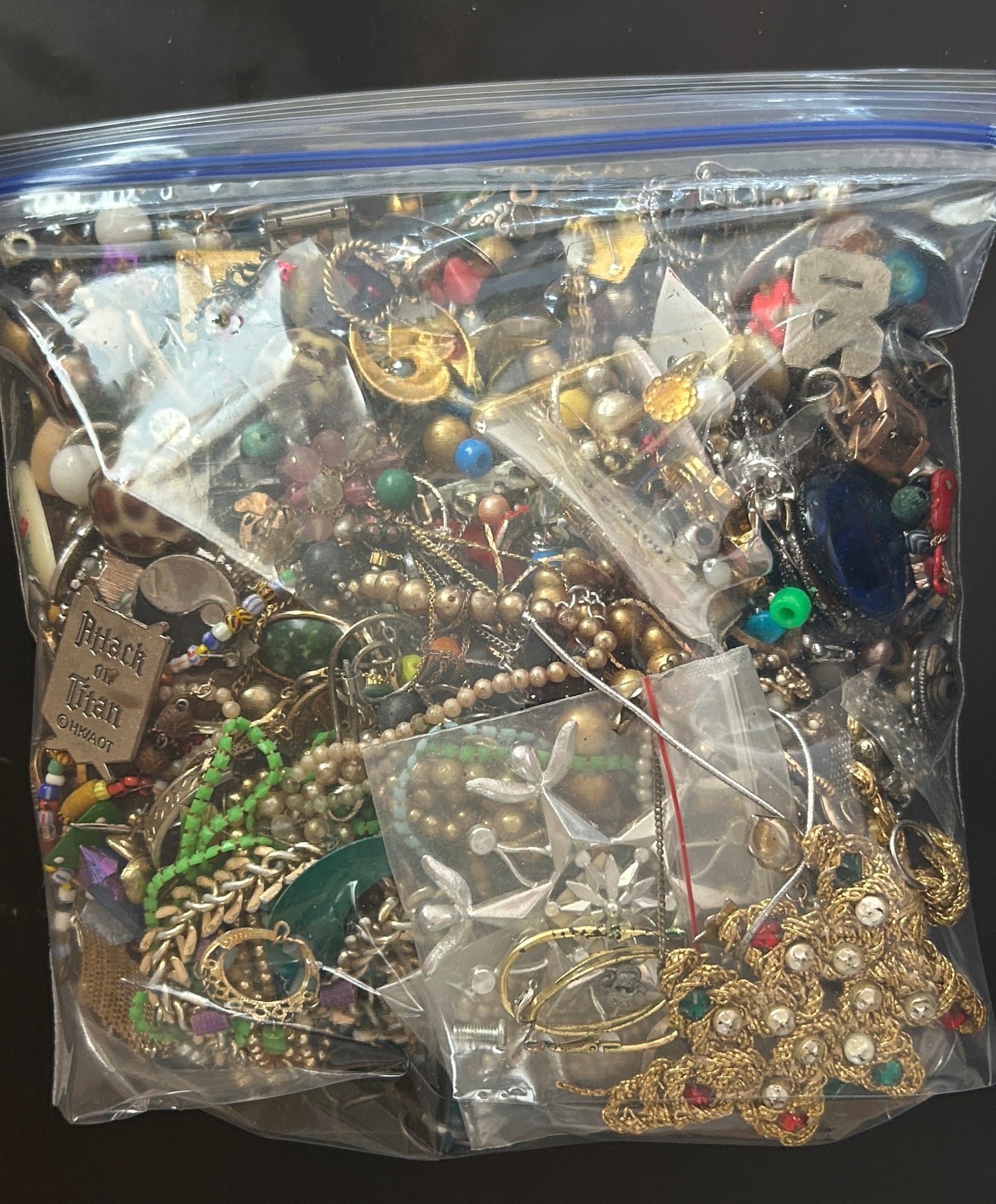 Jewelry Lot over 5lbs Vintage to Now Broken Crafts AS IS Rhinestones Cabochon