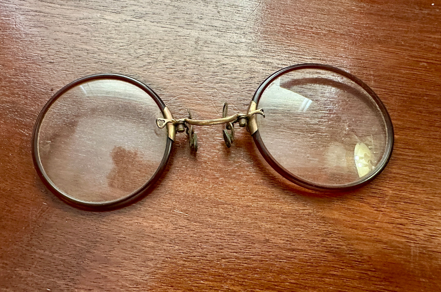 Antique Pince-Nez Gold Filled Celluloid Eyeglasses Frames Glasses