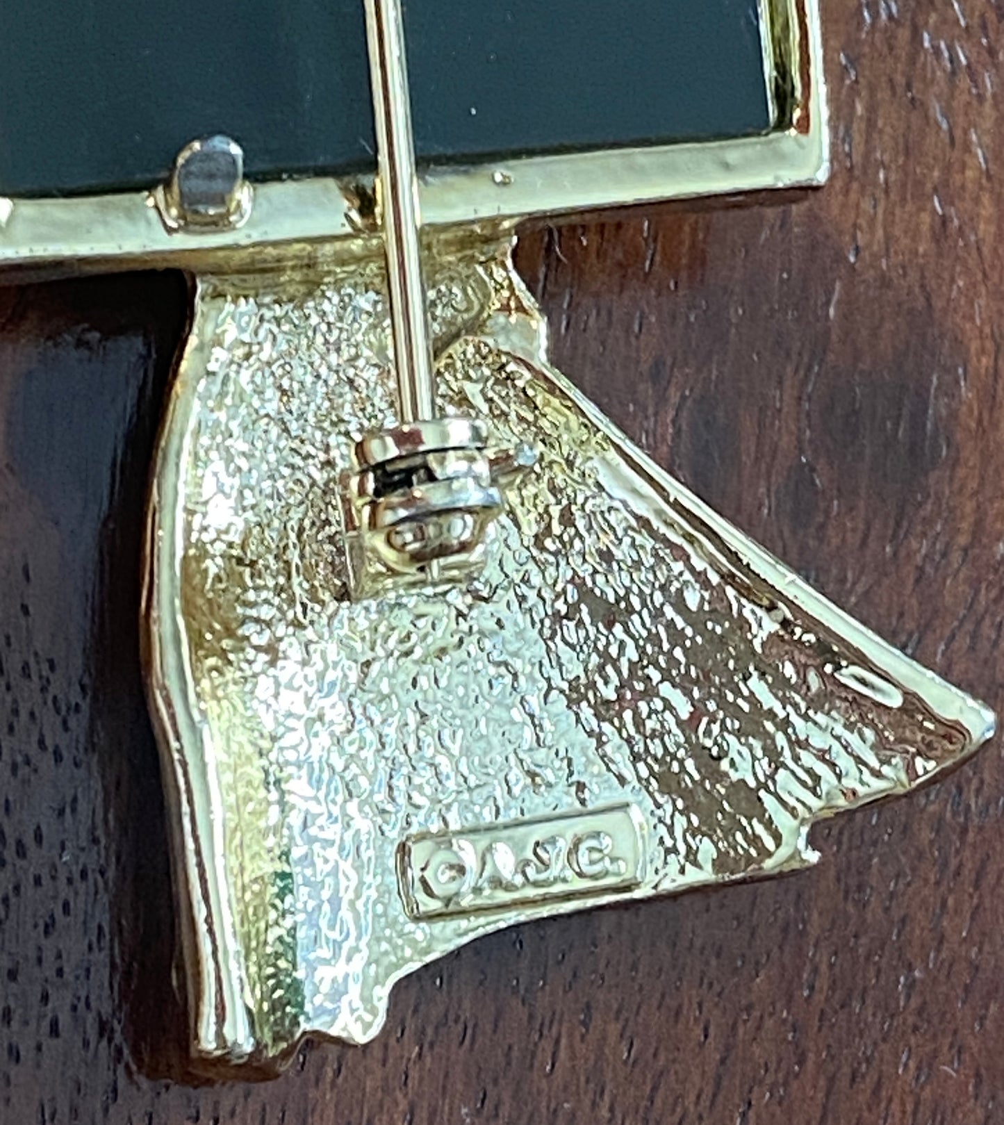 Vintage AJC Signed Woman Vanity Mirror Brooch Pin
