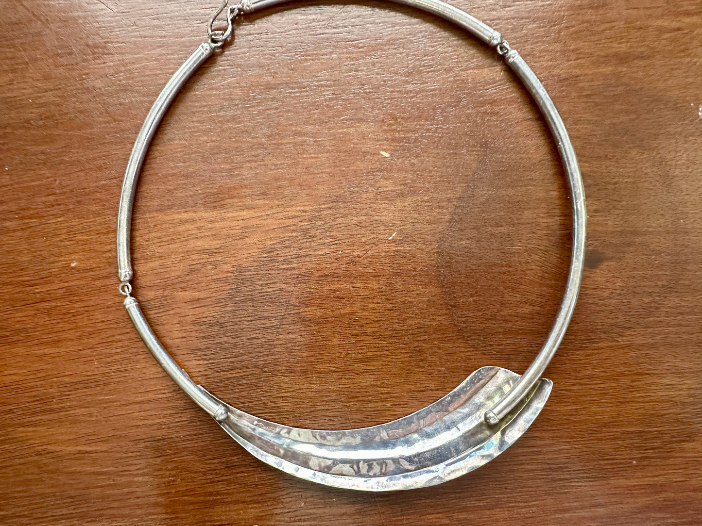 Sterling Silver 925 Modern Modernist Tube Collar Necklace