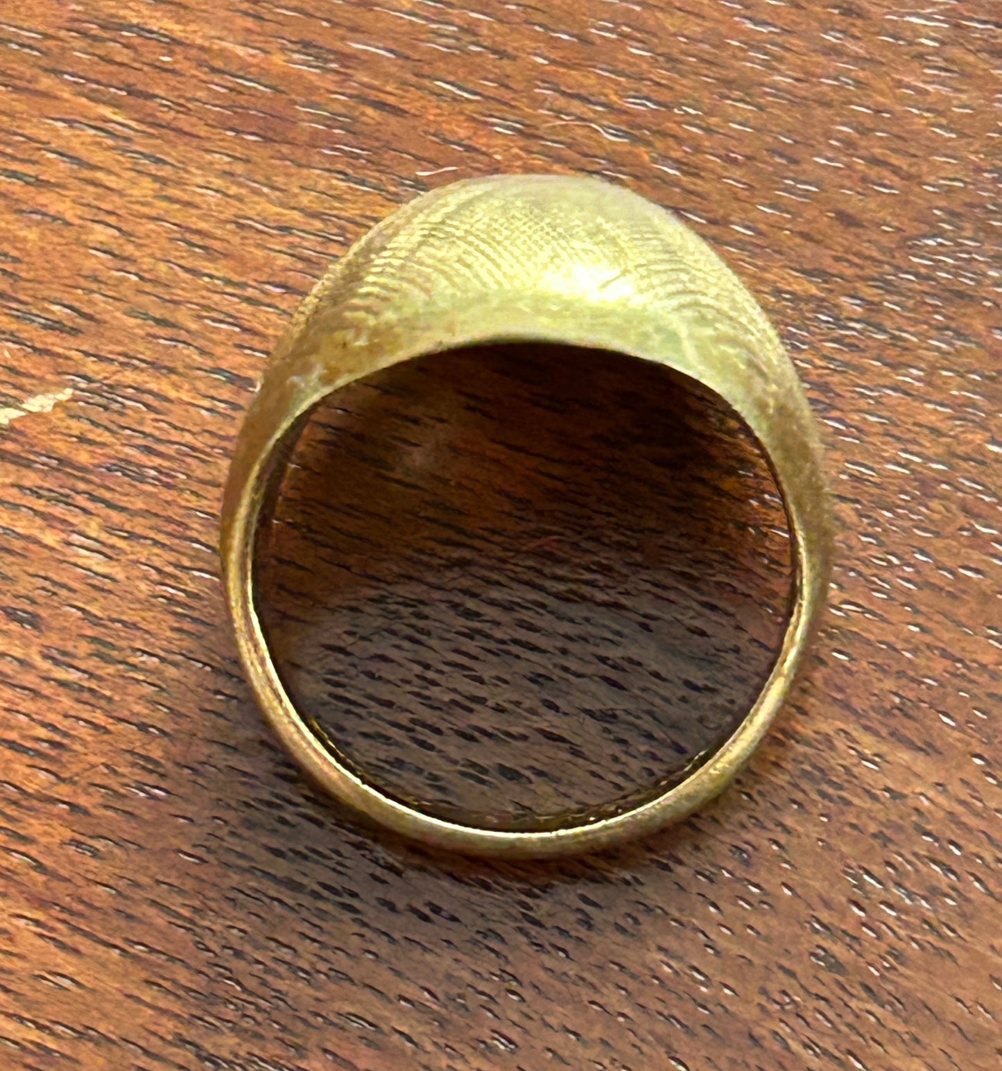 Vintage Signed Karatclad 18k HGE Bombe Textured Cocktail Ring Sz 5.25