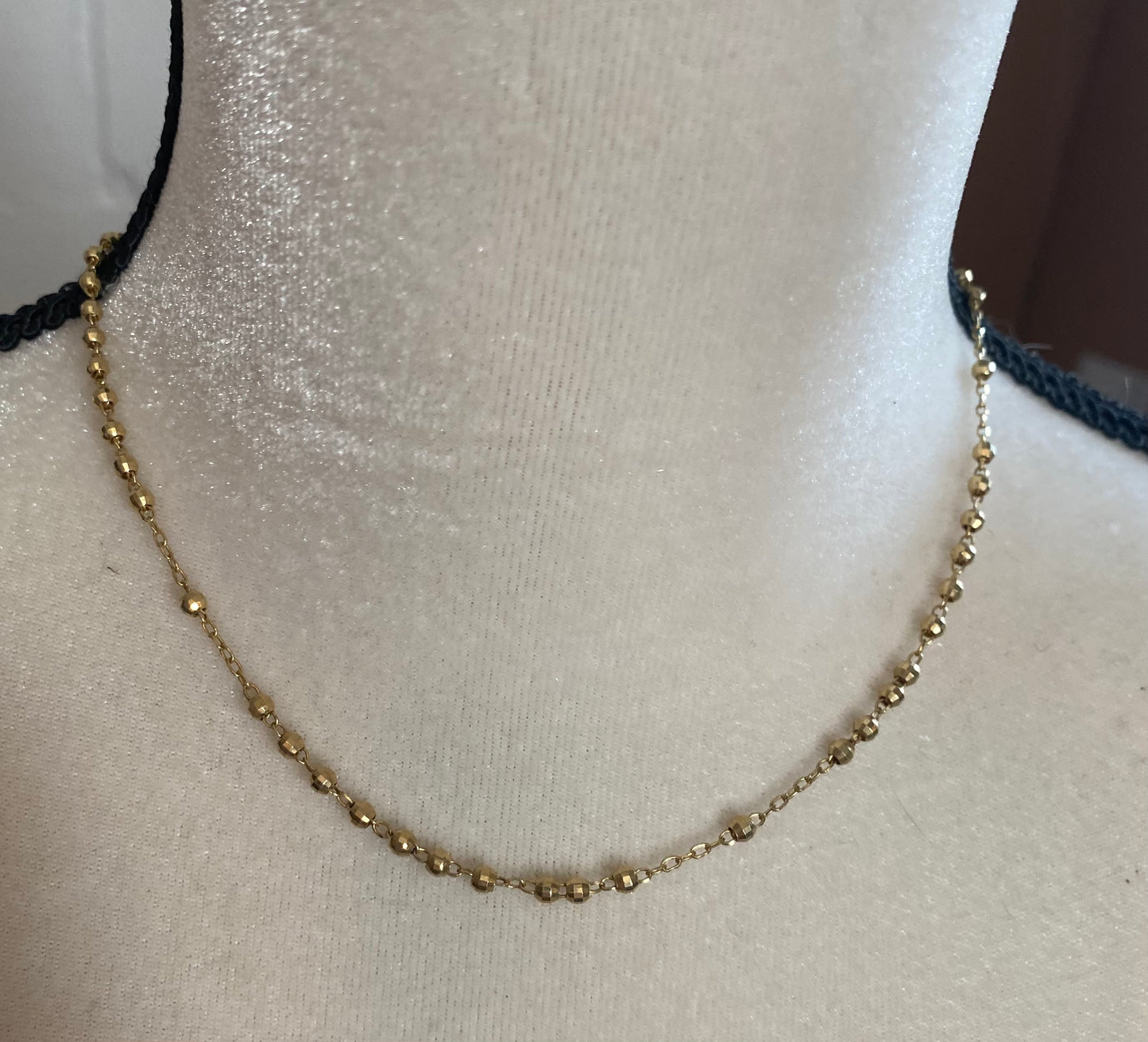 Sterling Silver 925 Gold Vermeil Ball Bead Chain Necklace