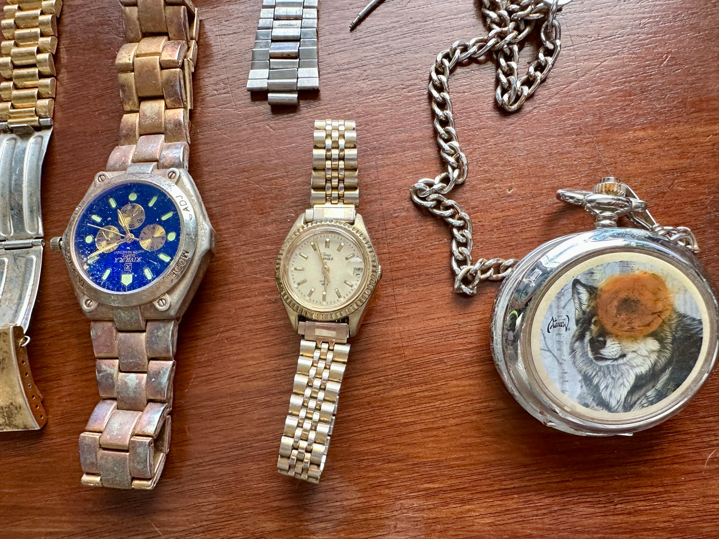 Mixed Lot Vintage to Now Wristwatch Pocket Watch Lot Gold Silver Tone Bands More