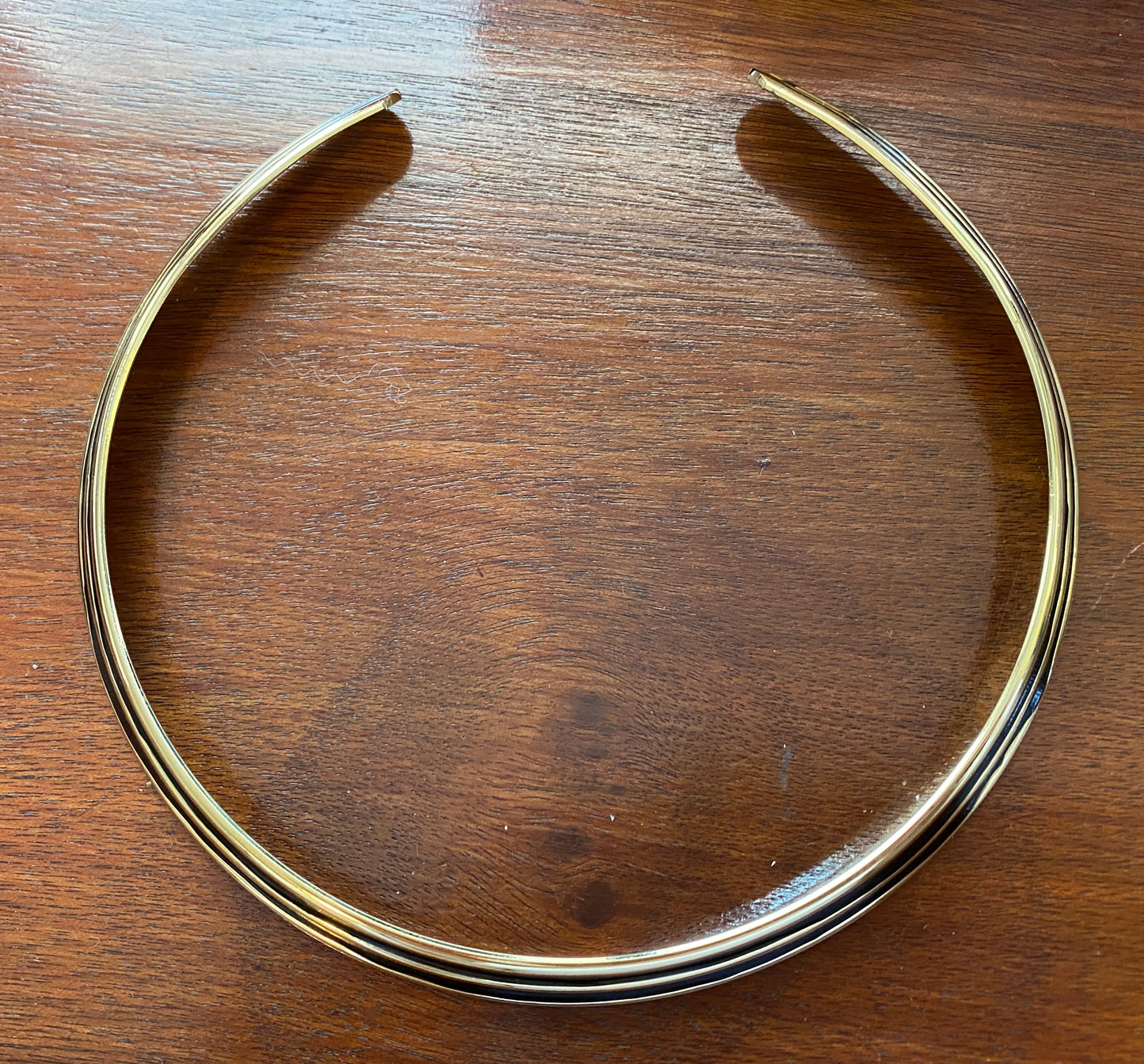 Vintage Gold Black Tone Modern Style Collar Necklace
