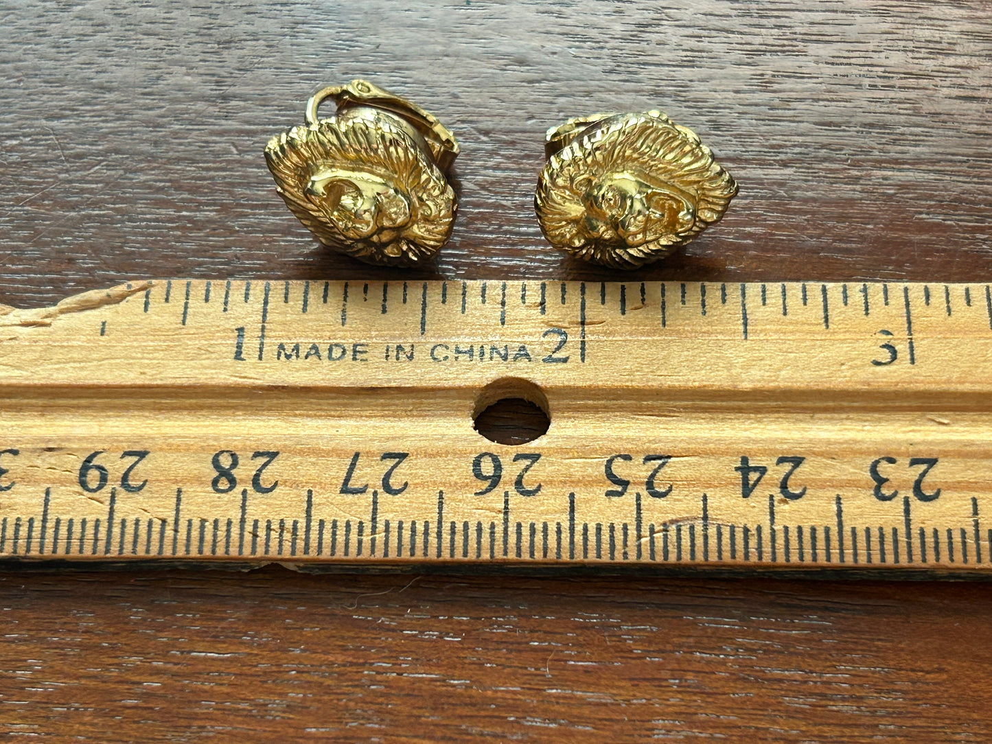 Vintage Kenneth Jay Lane KJL Lion Clip on Earrings