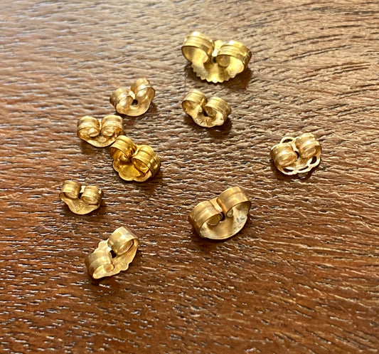 Lot of 14k Yellow Gold Mismatched Earrings Backs Backers Findings