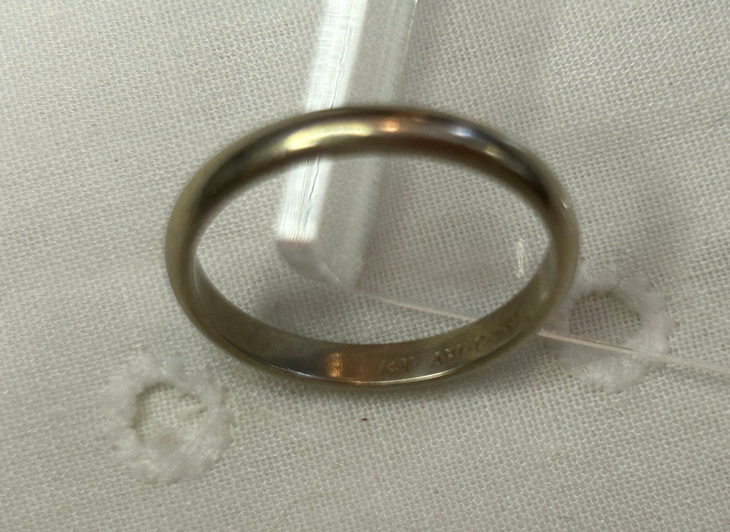 Vintage 14k White Gold Mens Wedding Band Ring Sz 9.75