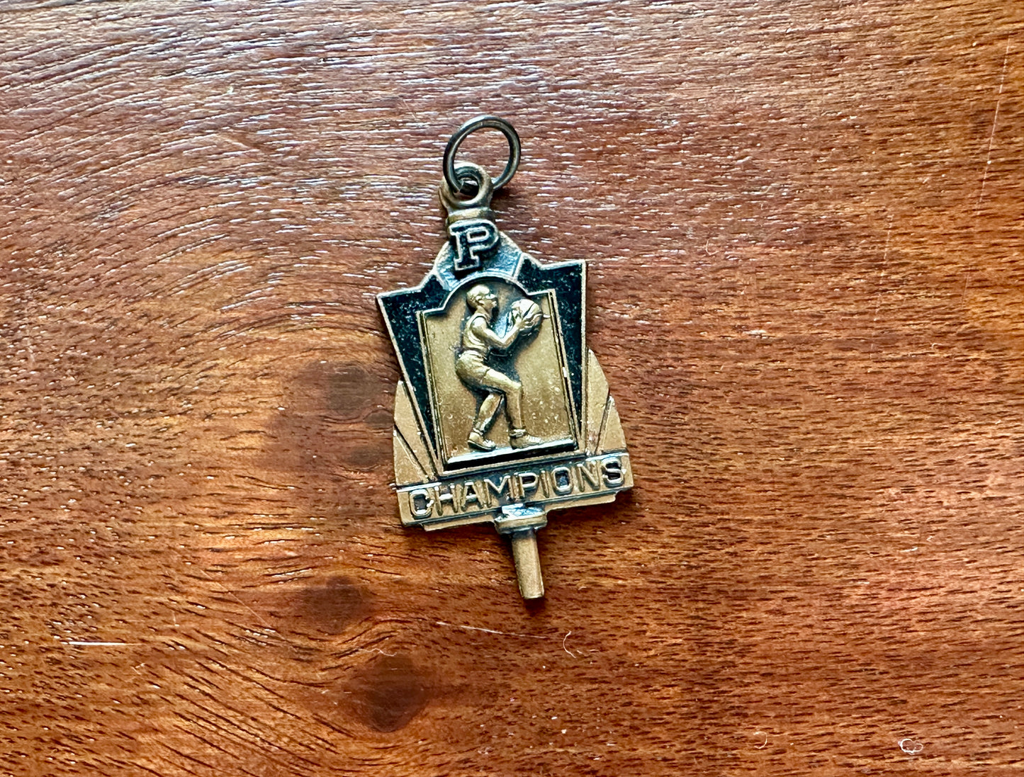 Vintage Intramural Coper Tone Black Enamel Purdue Basketball Fob Charm Award