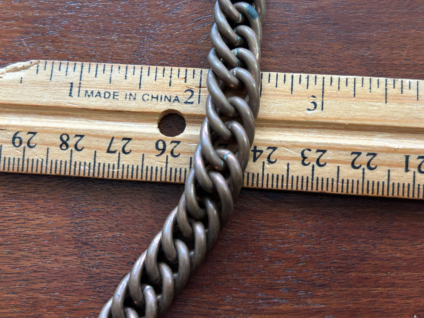 Vintage Solid Copper Large Wide Chunky Chain Link Bracelet