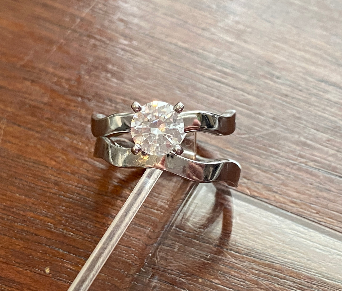 Sterling Silver 925 1.25ct Diamonique CZ Wedding Set Sz 8