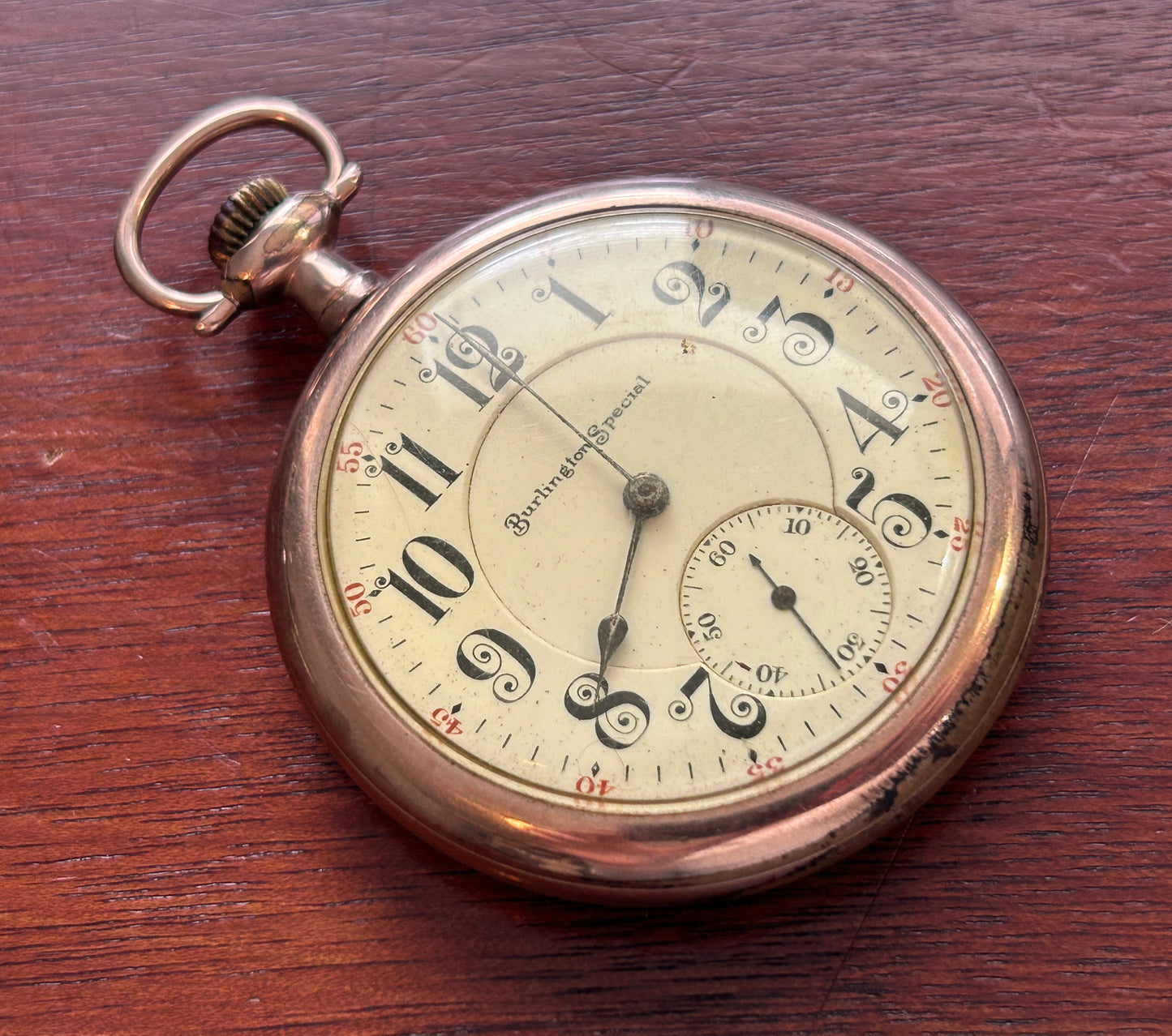 1909 Antique Burlington Special Grade 185 19j 16s Pocket Watch 3 Finger