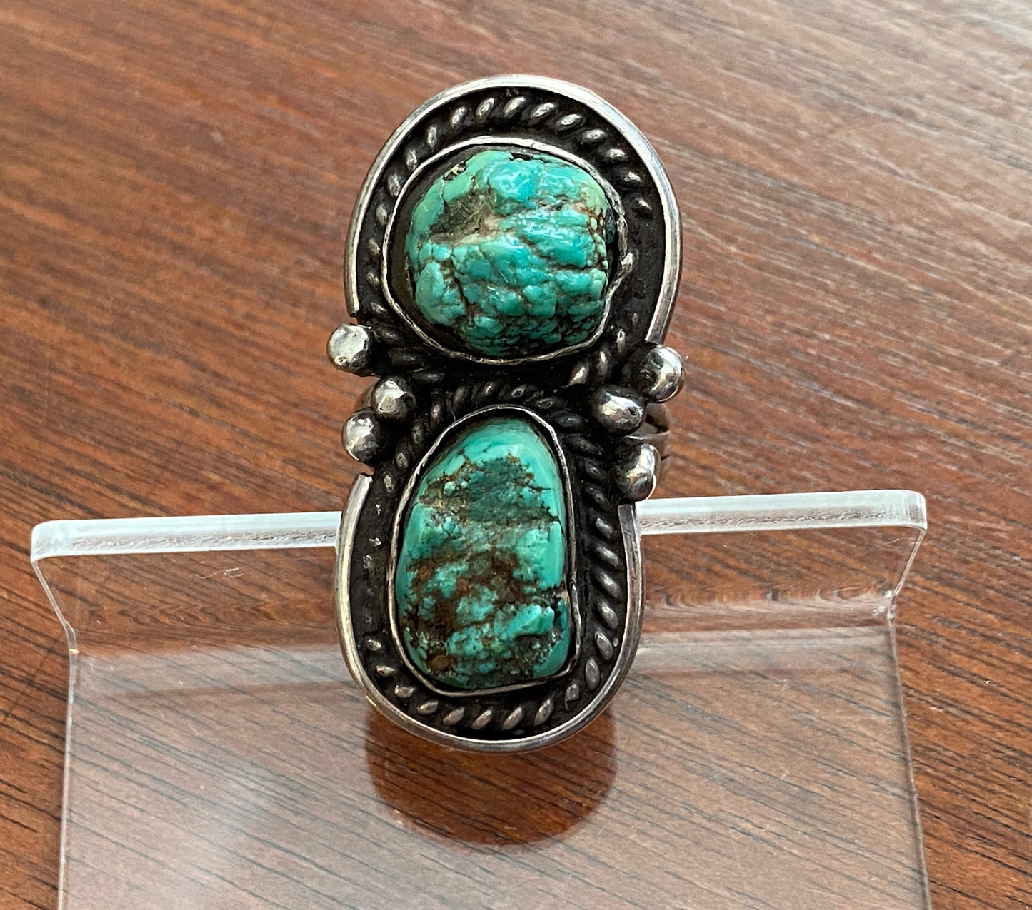 Sterling Silver 925 Turquoise Old Pawn Ring Sz 6.5