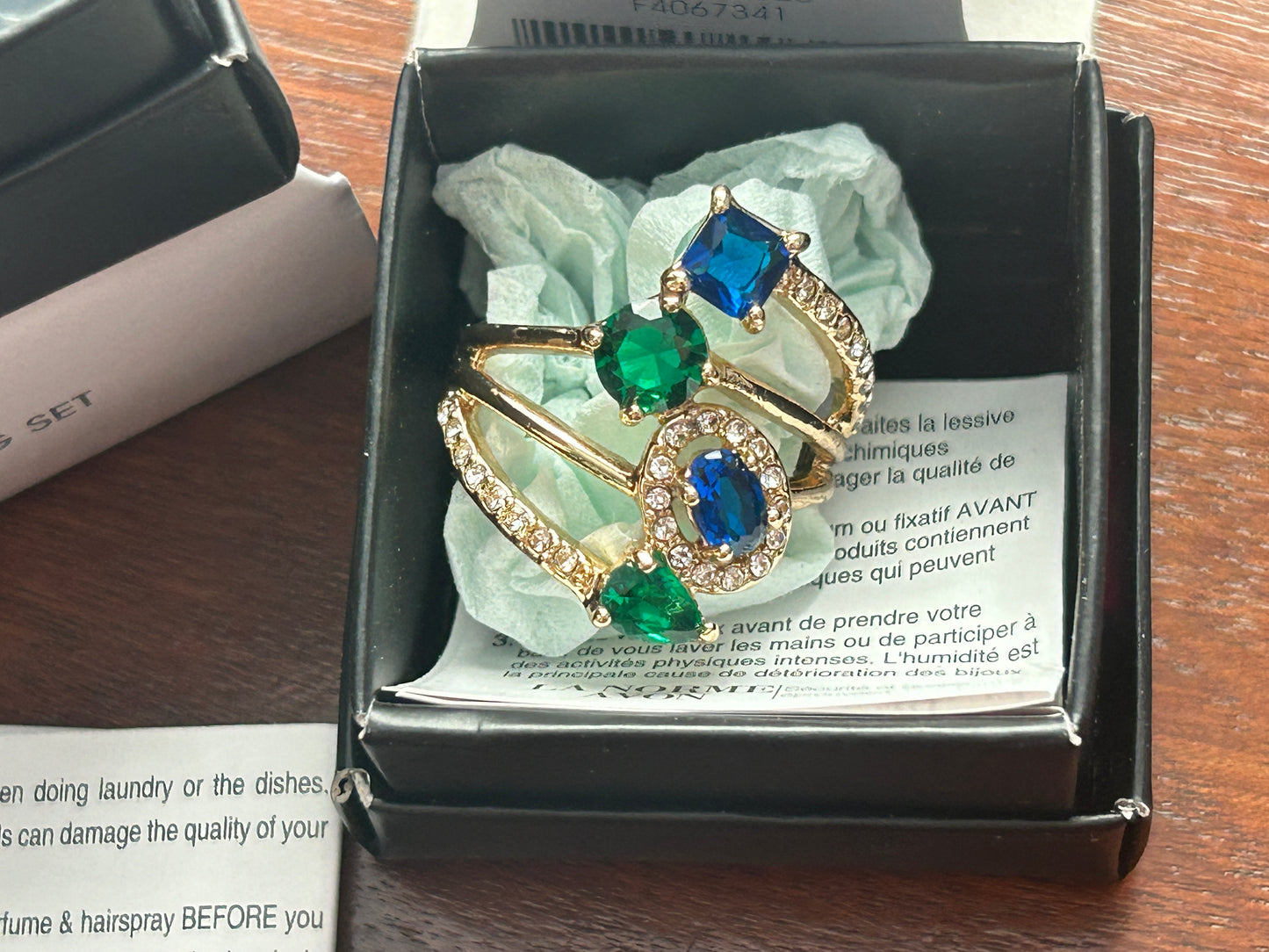 Avon Fireworks Jewelry Lot Earrings Cocktail Ring Sz 10 Rhinestone Dangly Studs