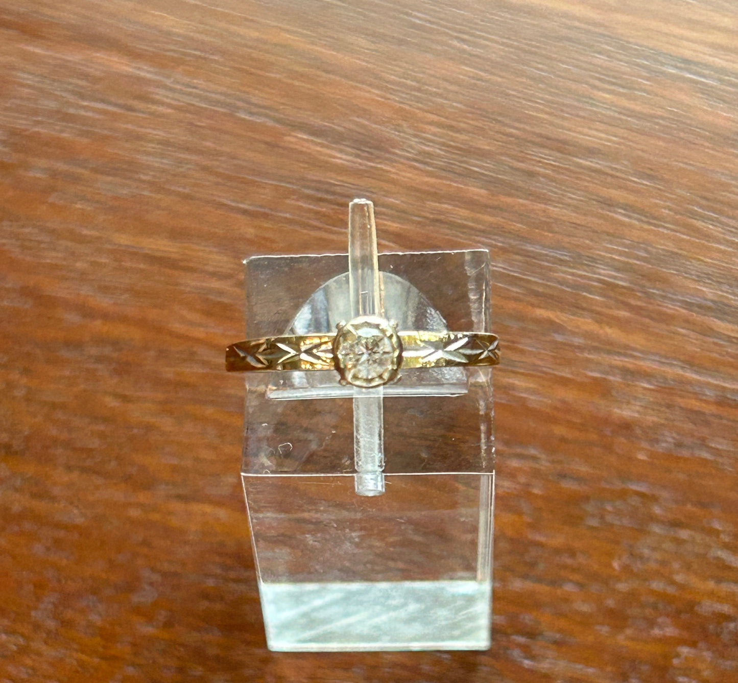 Vintage Signed LP 14k Yellow White Gold Diamond Engagement Ring Sz 6