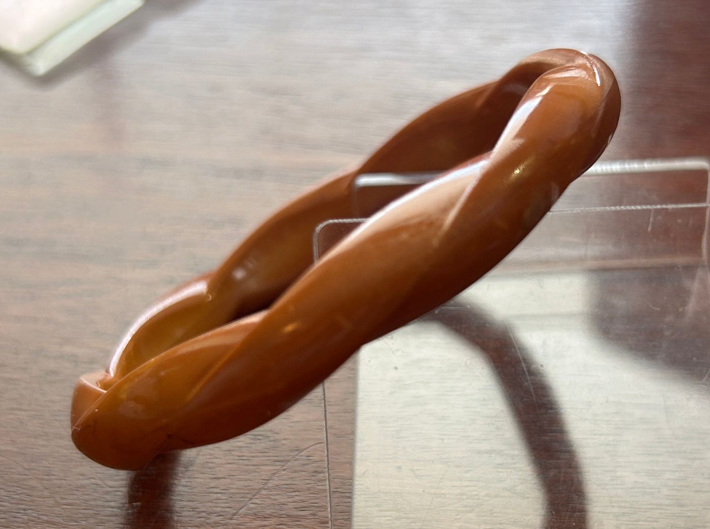 Vintage Brown Plastic Round Bangle Bracelet