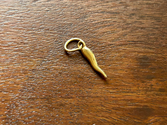 14k Yellow Gold Chile Pepper Charm Pendant