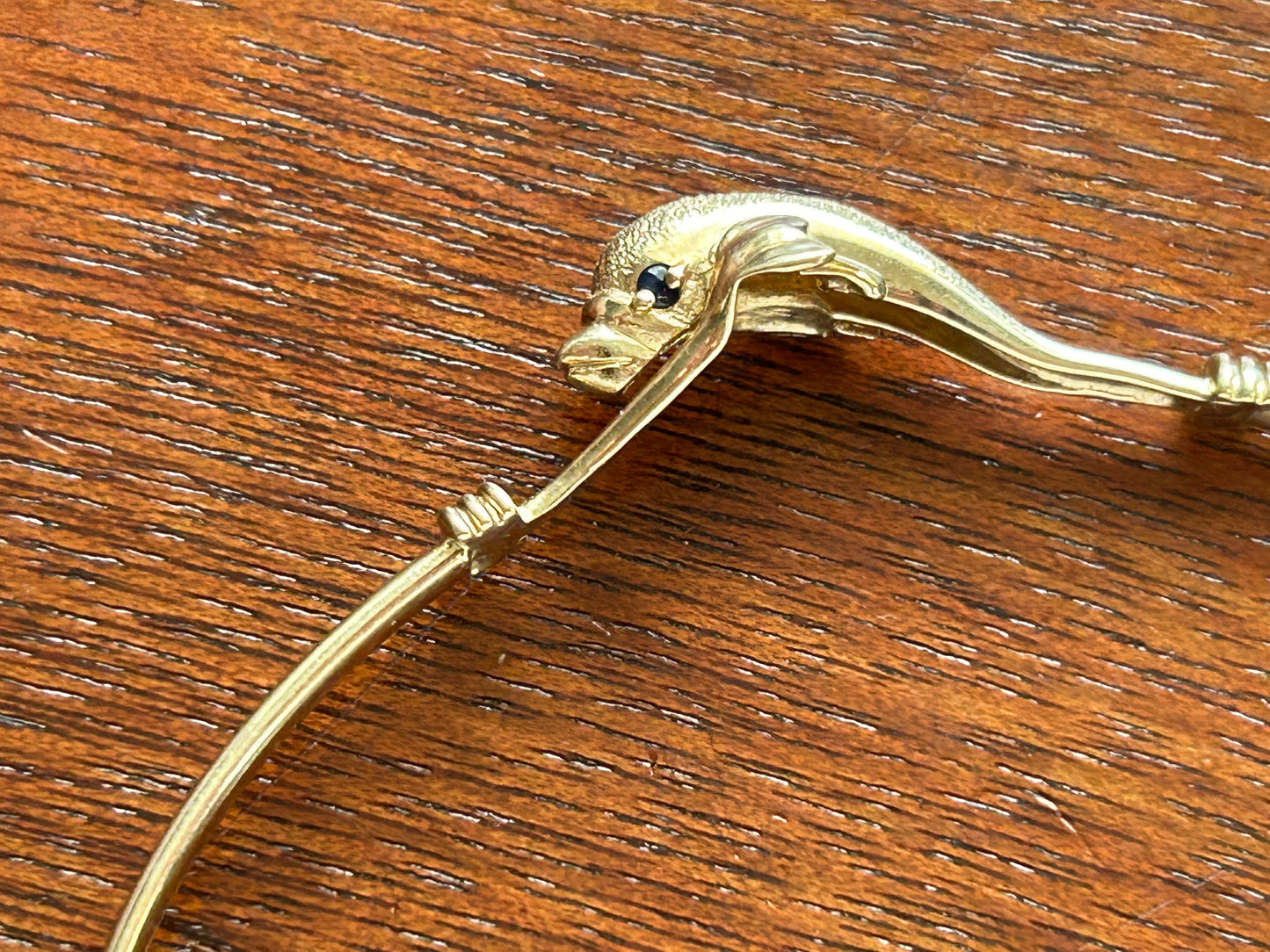 10k Yellow Gold Koi Fish Bangle Bracelet