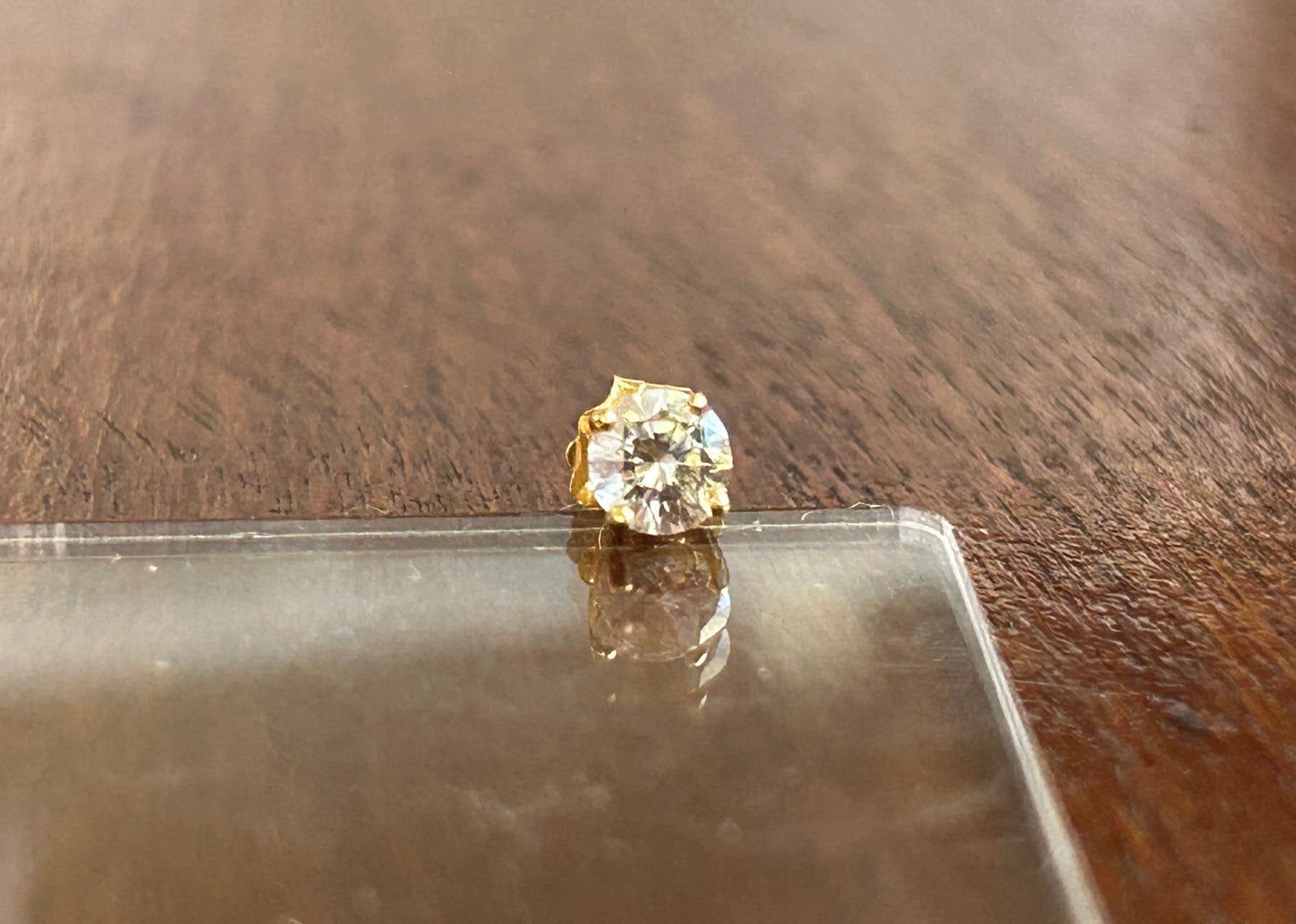 14k Yellow Gold Round .25ct Diamond SINGLE Stud Earring