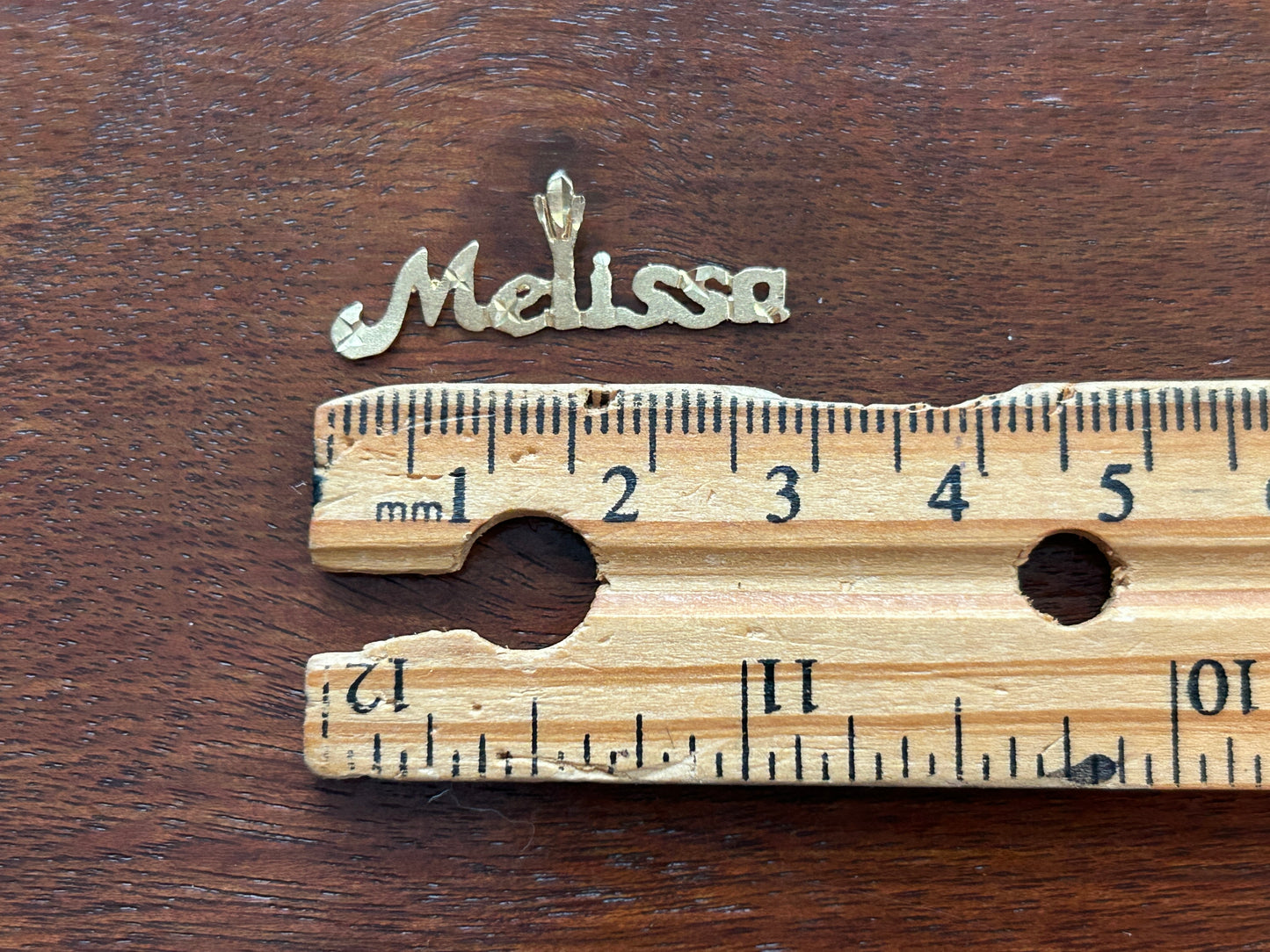 14k Yellow Gold MELISSA Name Necklace Pendant Charm