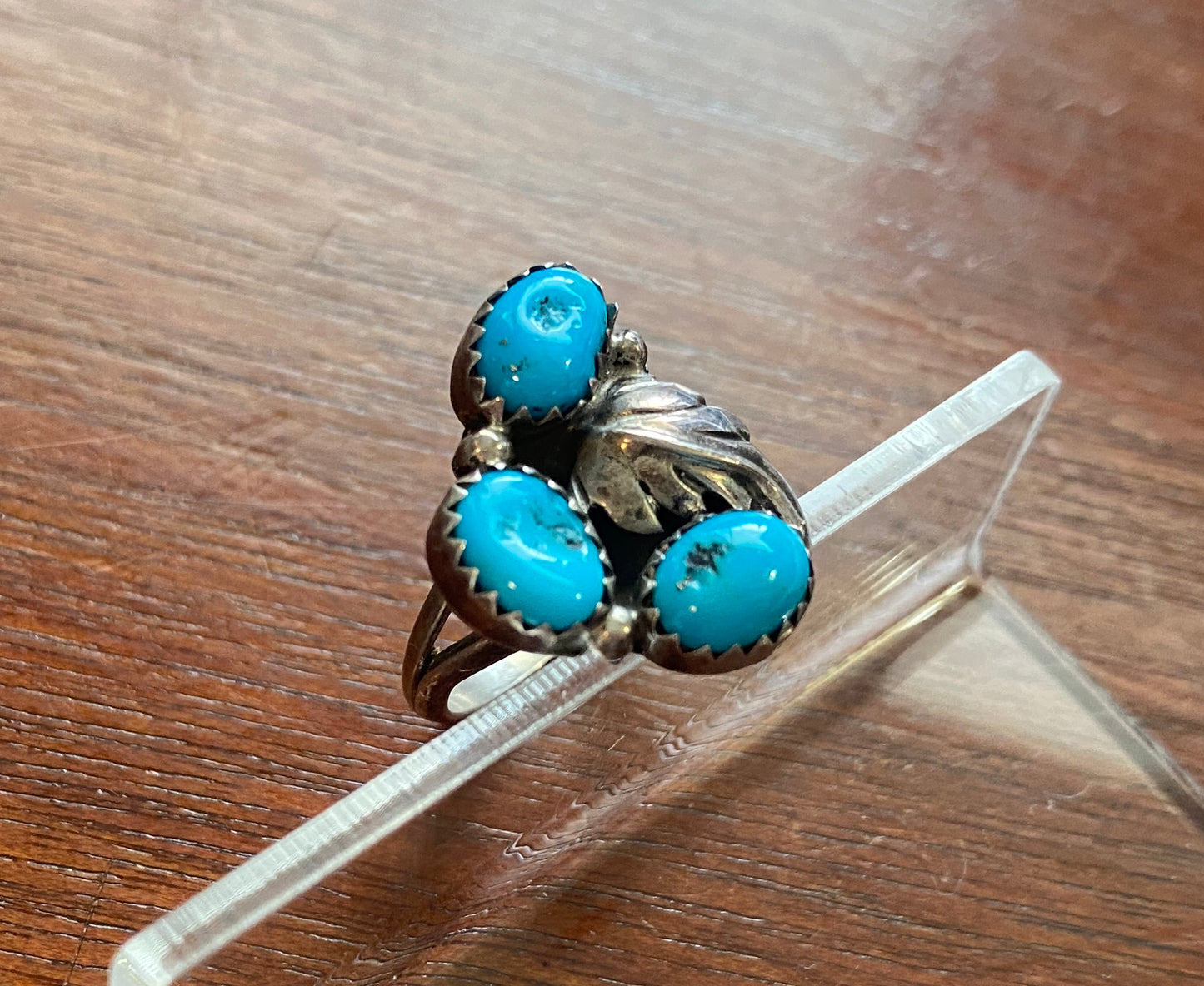 Vintage Old Pawn Sterling Silver 925 Turquoise Ring Sz 5
