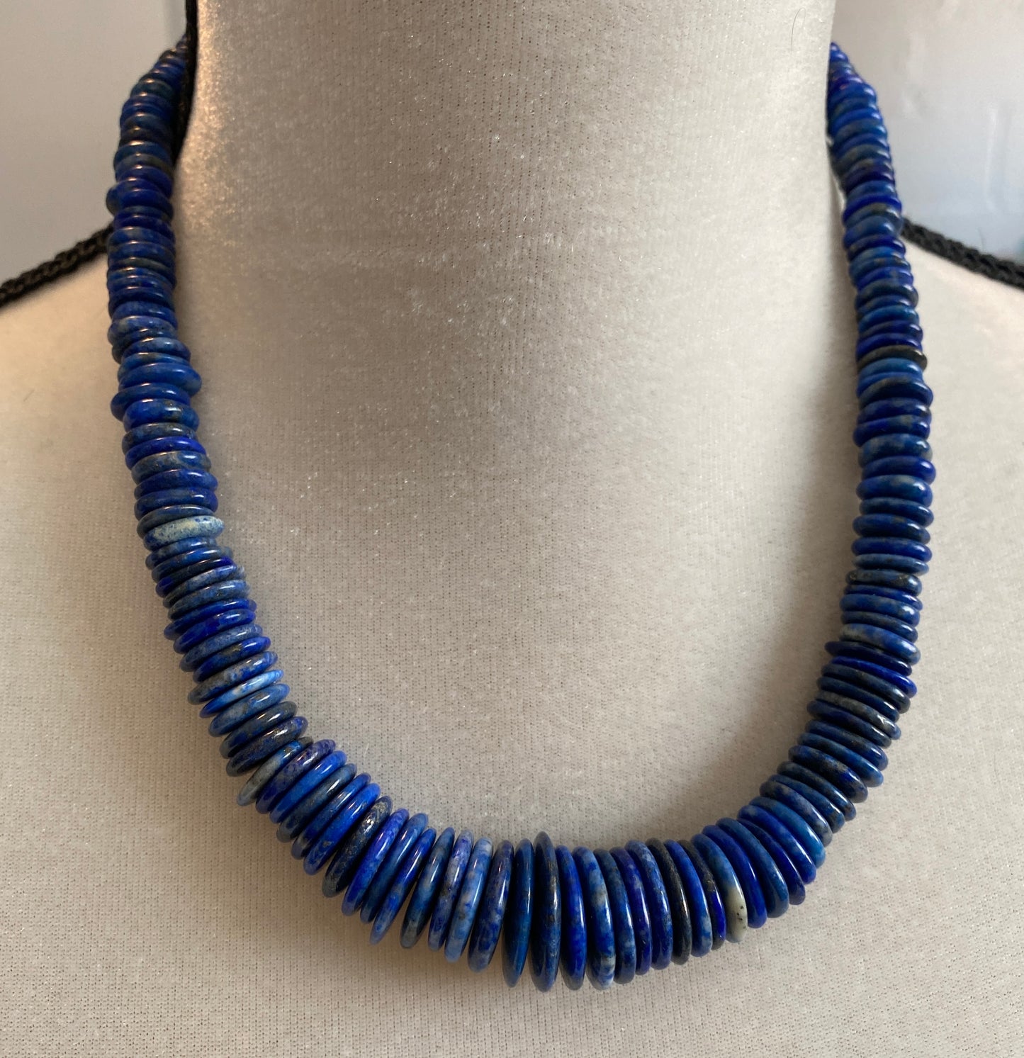 Carolyn Pollack Relios Lapis Graduated Disc Heishi Necklace