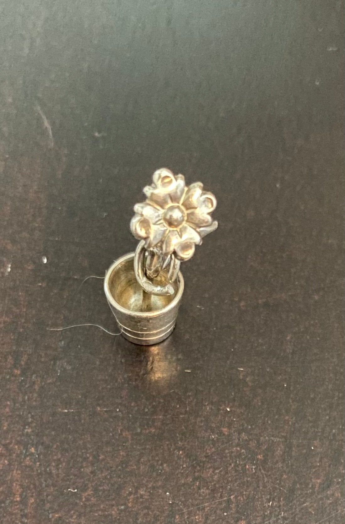 Sterling Silver 925 Flower Pot Charm