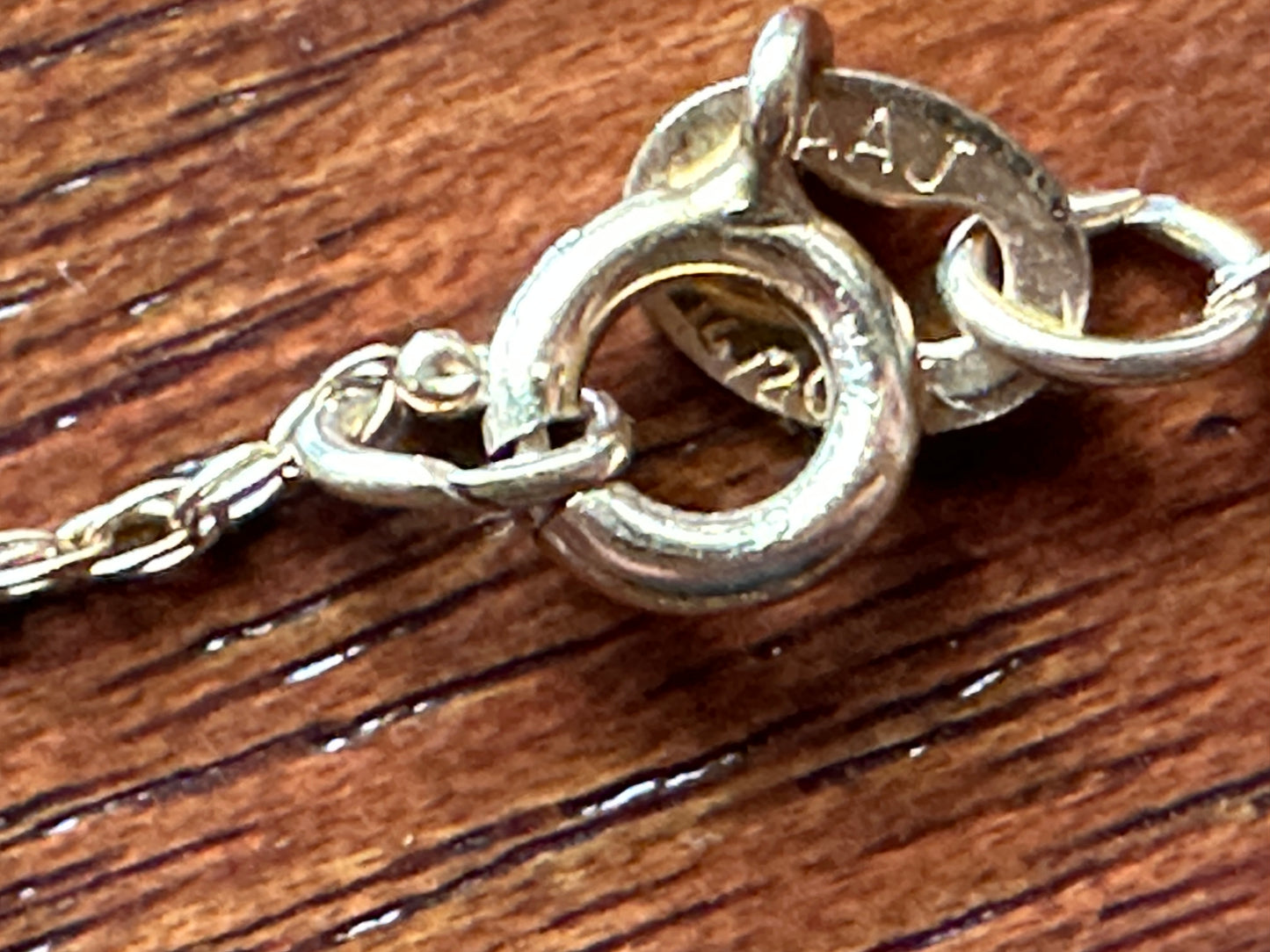 Vintage 1/20 14k Yellow Gold Filled Chain Necklace Signed AAJ