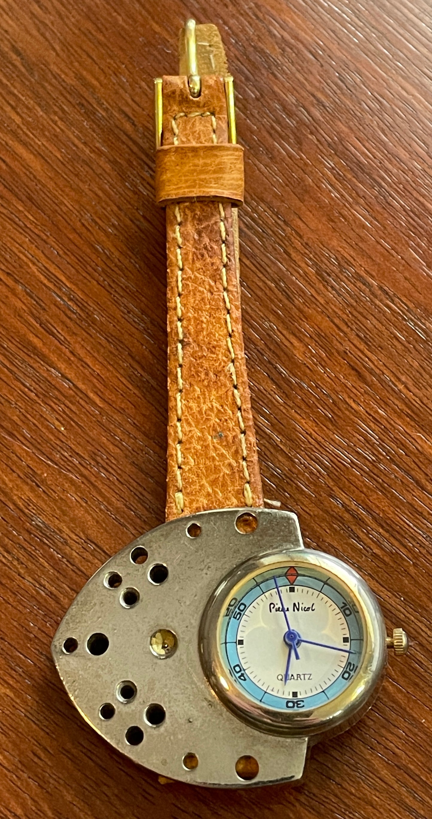 Vintage Piere Nicol Watch Genuine Pigskin Made in Hong Kong