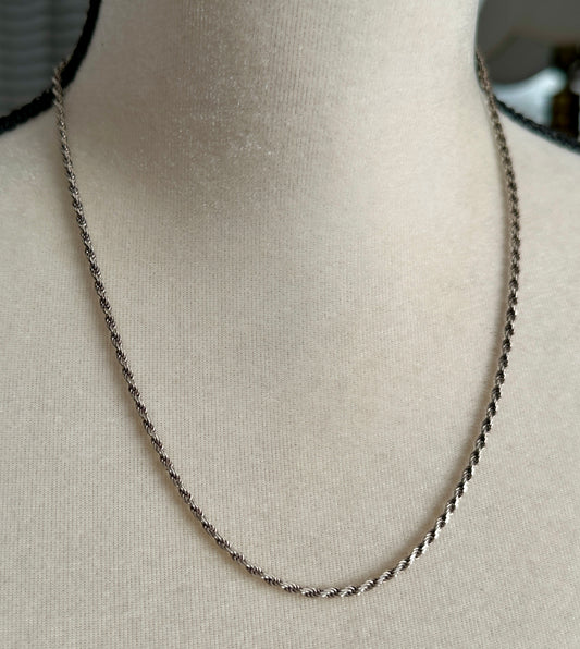 Sterling Silver 925 Twist Chain Necklace 20" Long x 2.5mm Wide