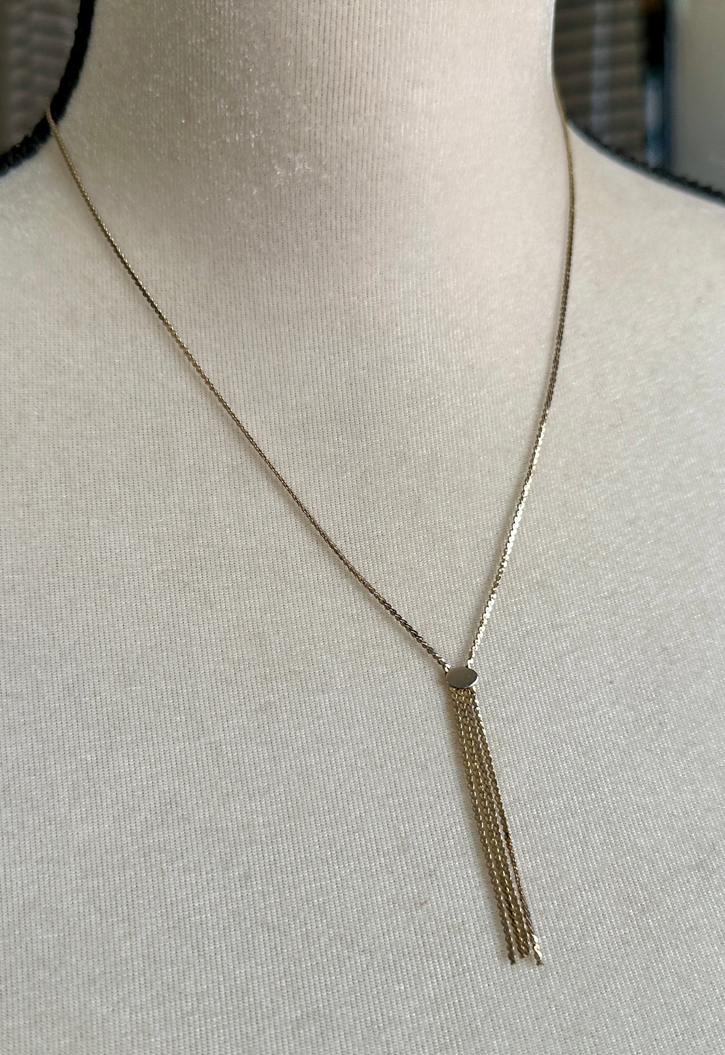 Vintage 1/20 12k Yellow Gold Filled Tassel Chain Necklace