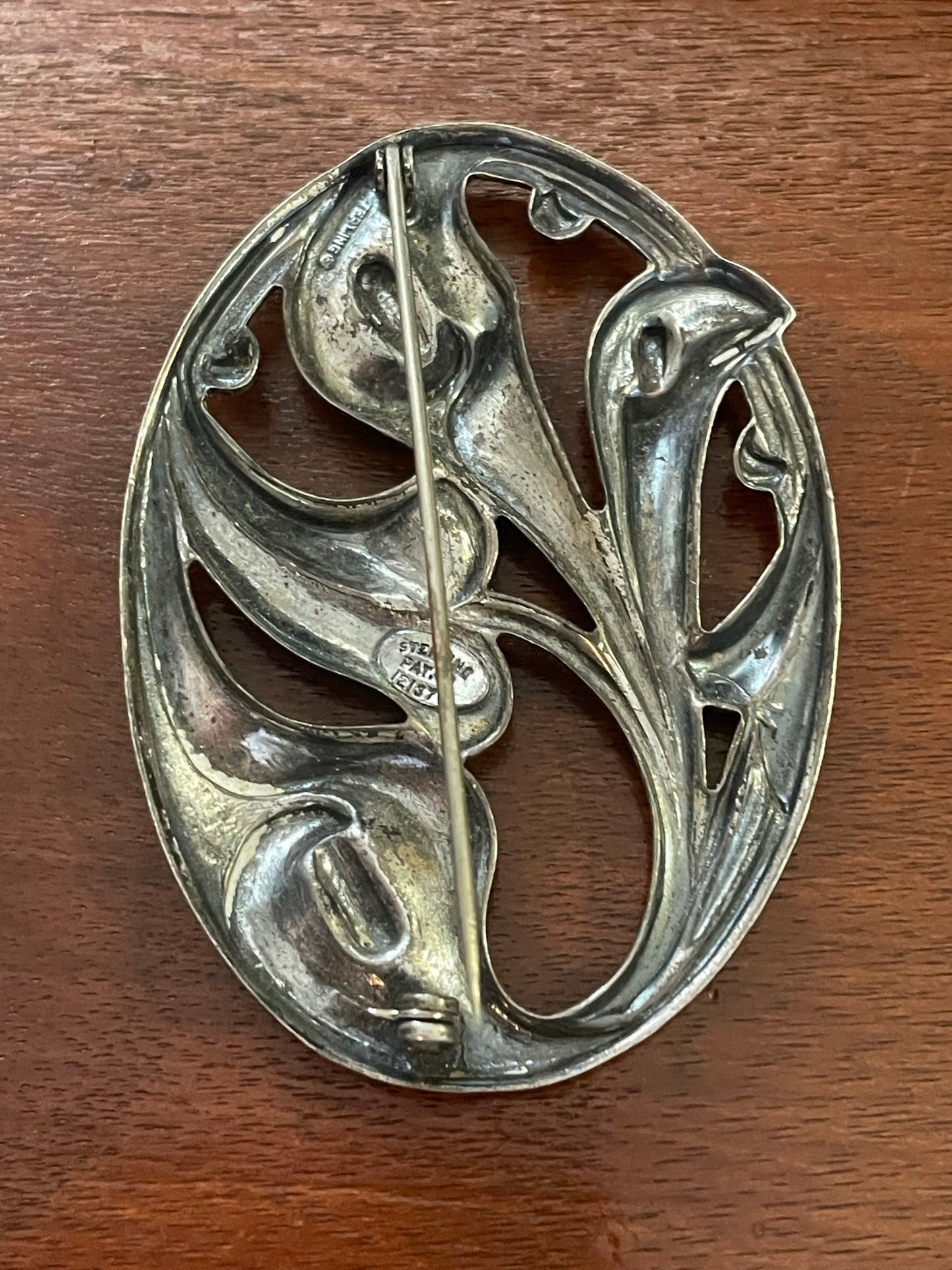 Vintage Danecraft Sterling Silver 925 Calla Lily Brooch Pin