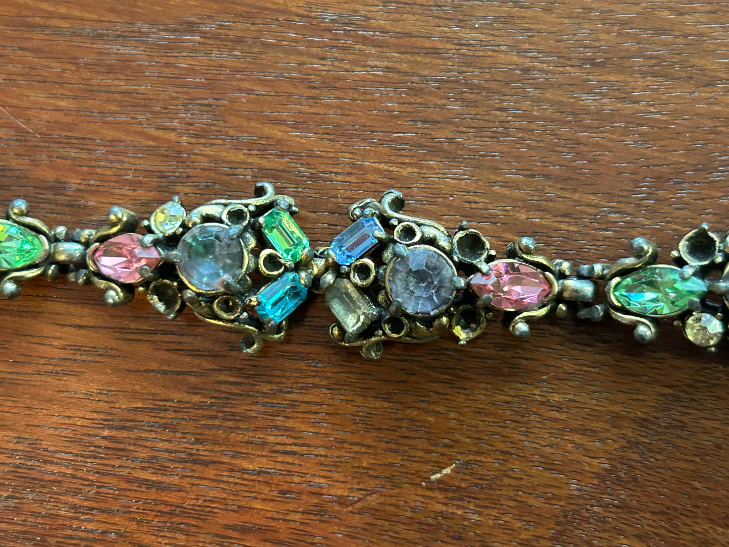 Vintage 50's Holly Craft Signed Rhinestone Bracelet MISSING RHINESTONES